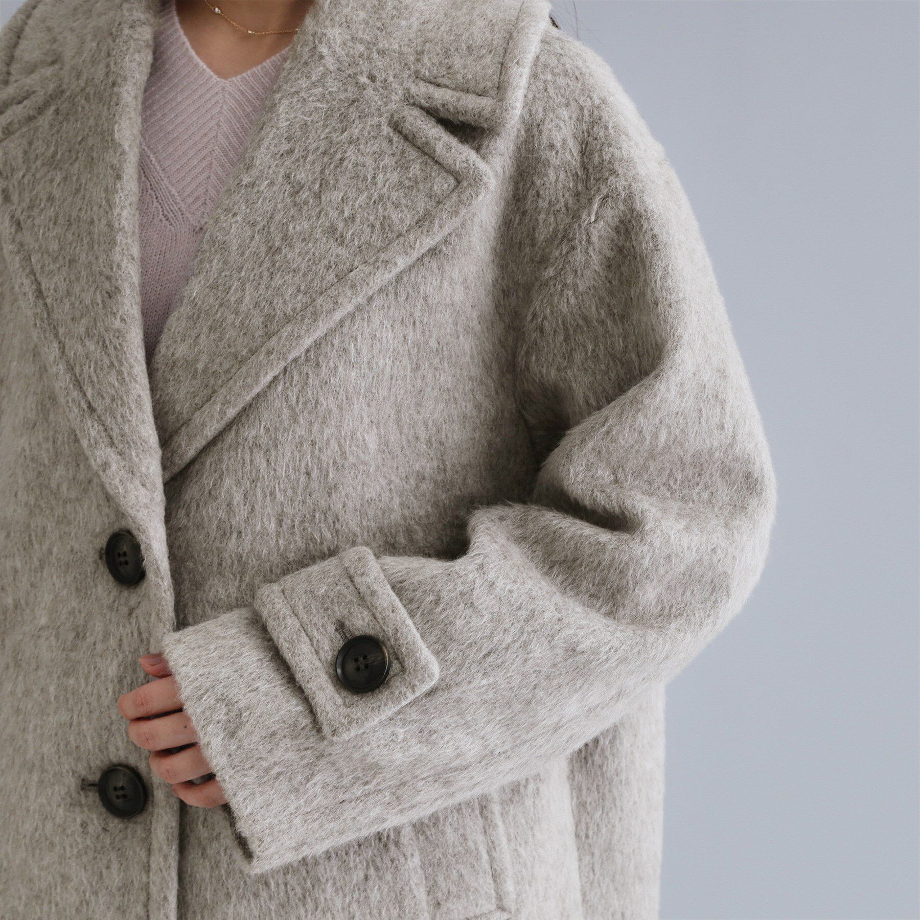 OPAQUE.CLIP「【es】《Mapel／マペル》シャギーミドルコート」|チェスターコート|