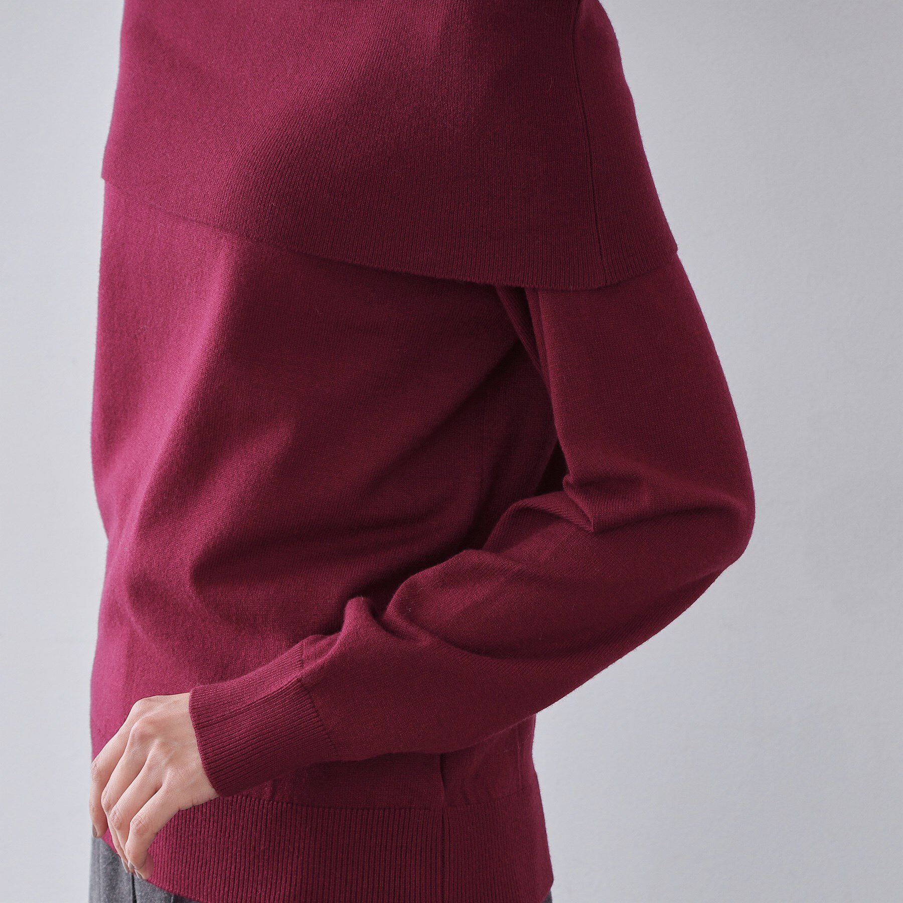 OPAQUE.CLIP「オフショルダーニット【洗濯機OK】」|ニット・セーター|