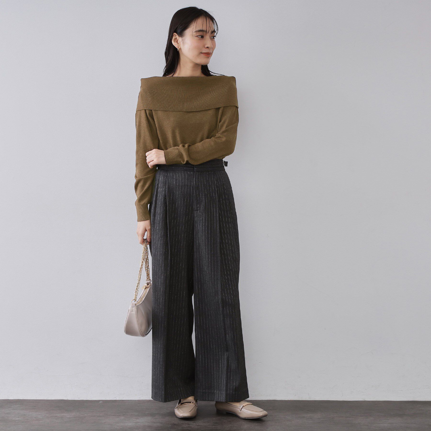 OPAQUE.CLIP「オフショルダーニット【洗濯機OK】」|ニット・セーター|