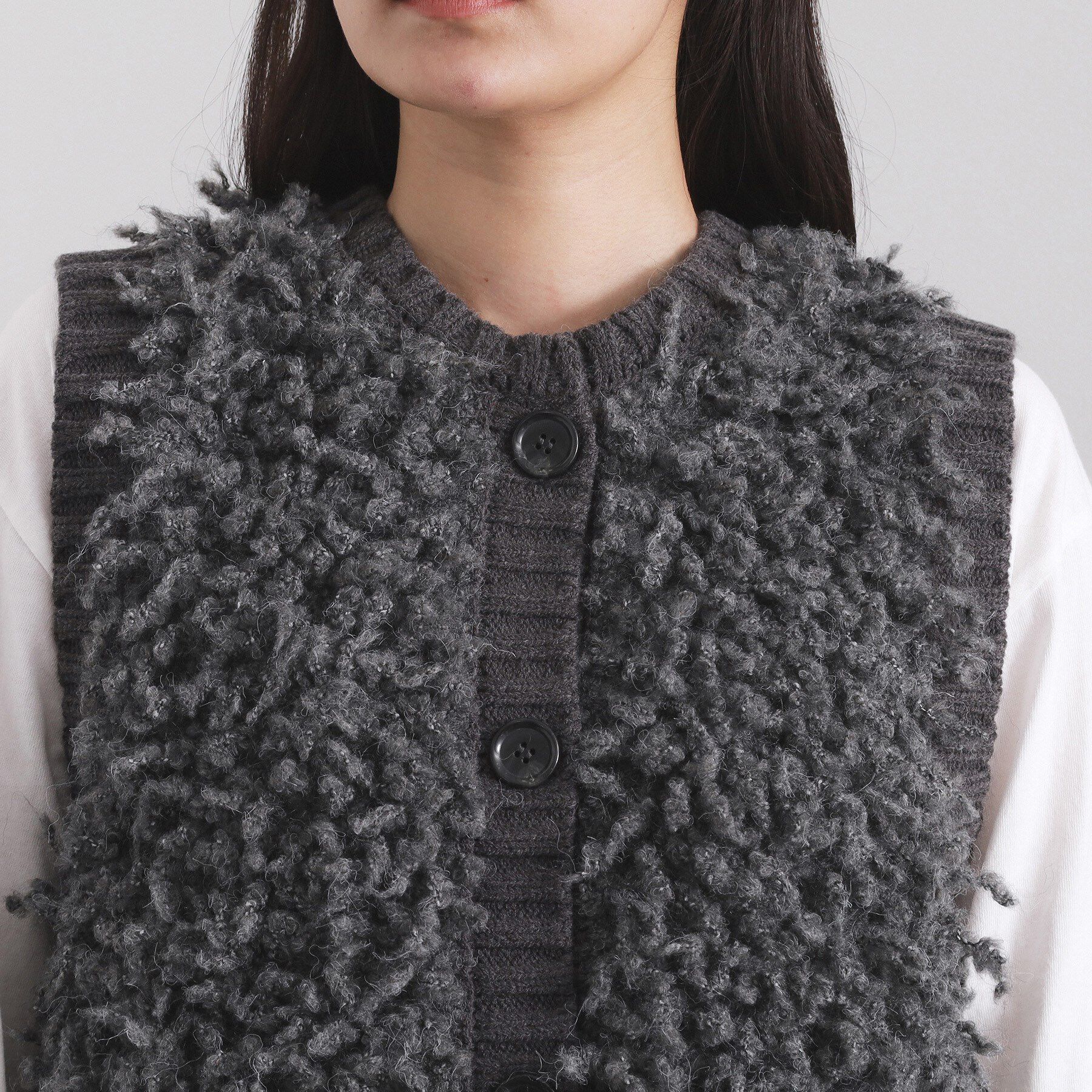 OPAQUE.CLIP「ループヤーンニットベスト【洗濯機OK】」|ベスト・ジレ|