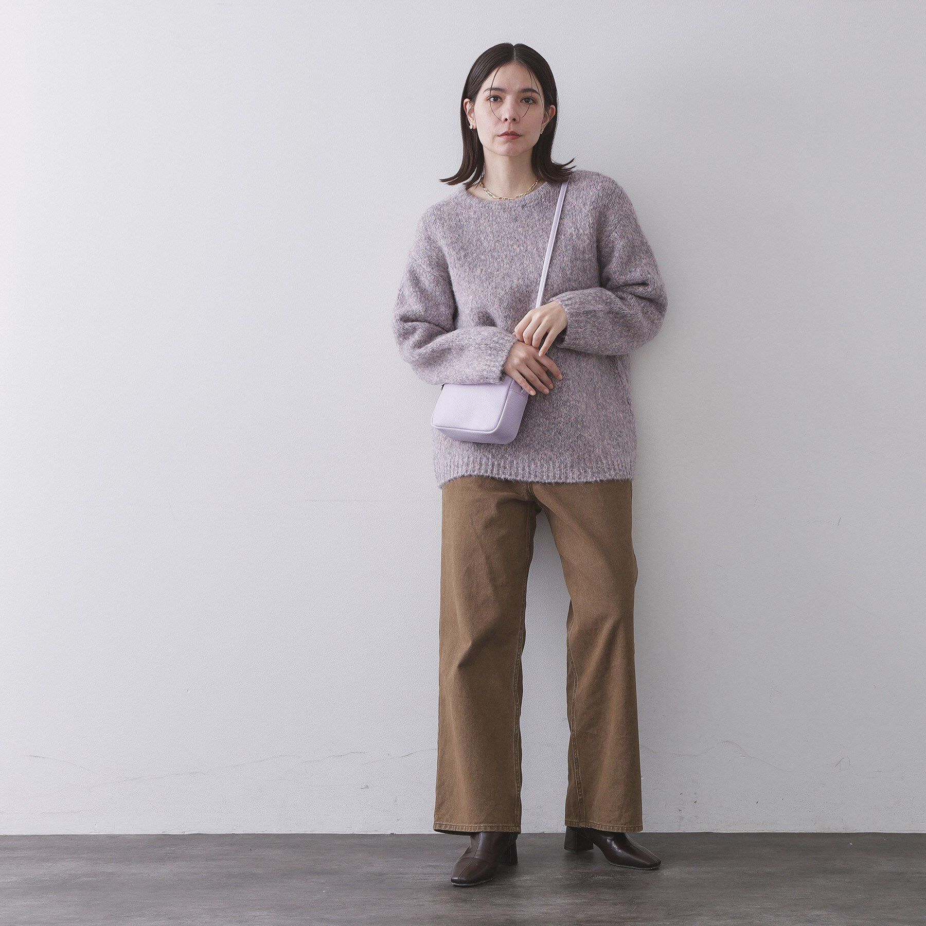 OPAQUE.CLIP「シュリンク合皮スクエアミニショルダーバッグ【軽量／長さ調整可能】」|ショルダー・メッセンジャー|