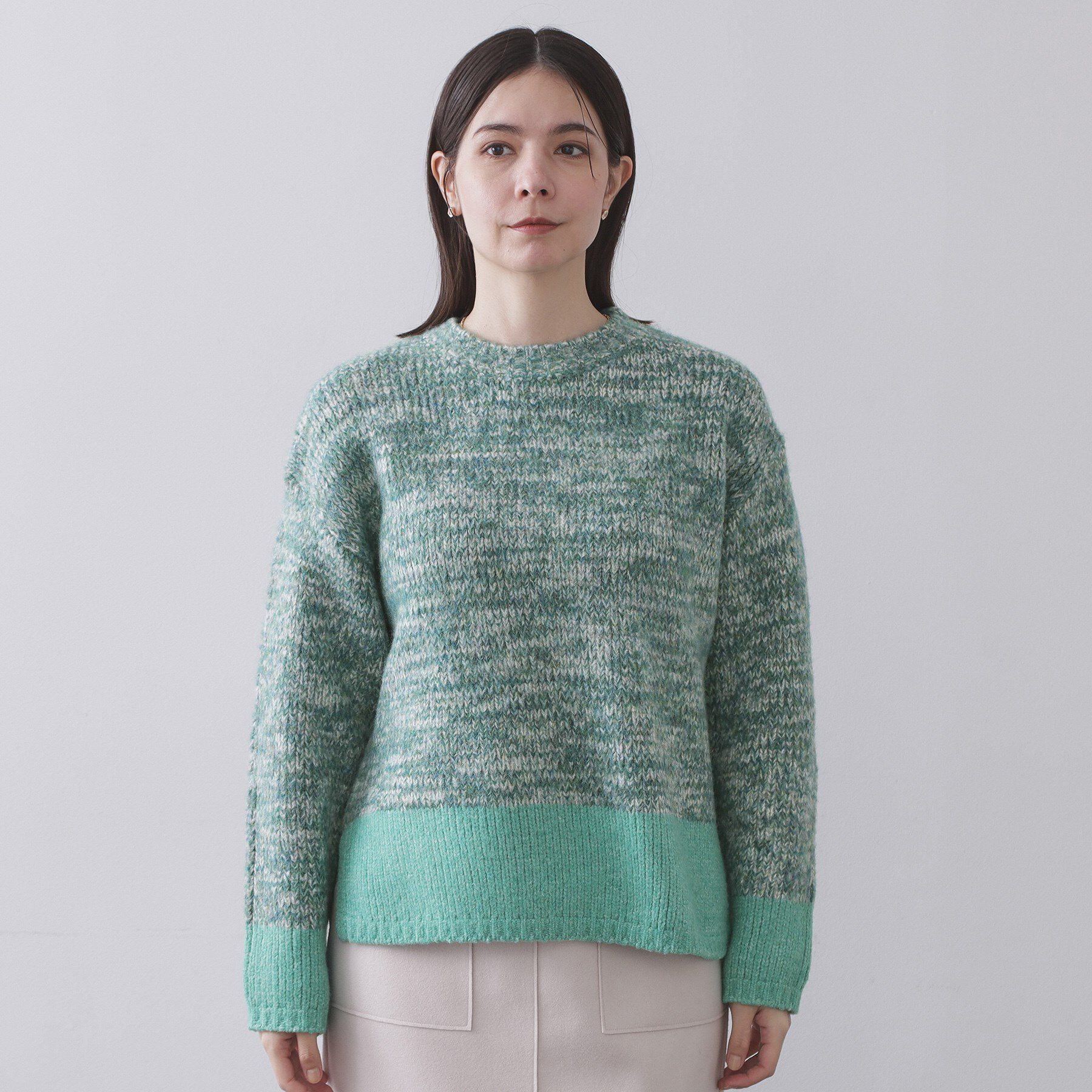 OPAQUE.CLIP「カラーMIXミドルゲージニット【洗濯機OK】」|ニット・セーター|