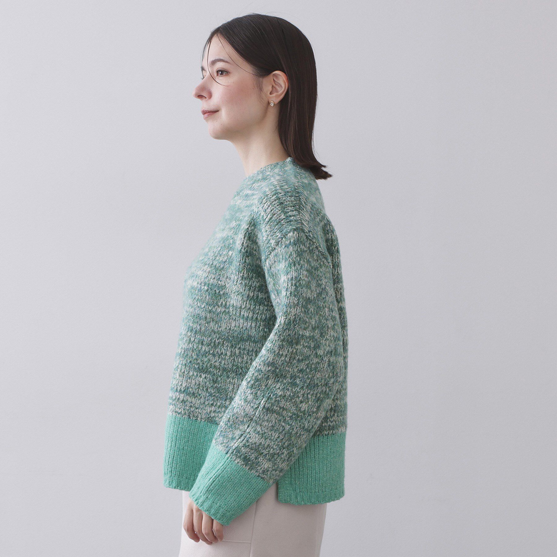 OPAQUE.CLIP「カラーMIXミドルゲージニット【洗濯機OK】」|ニット・セーター|