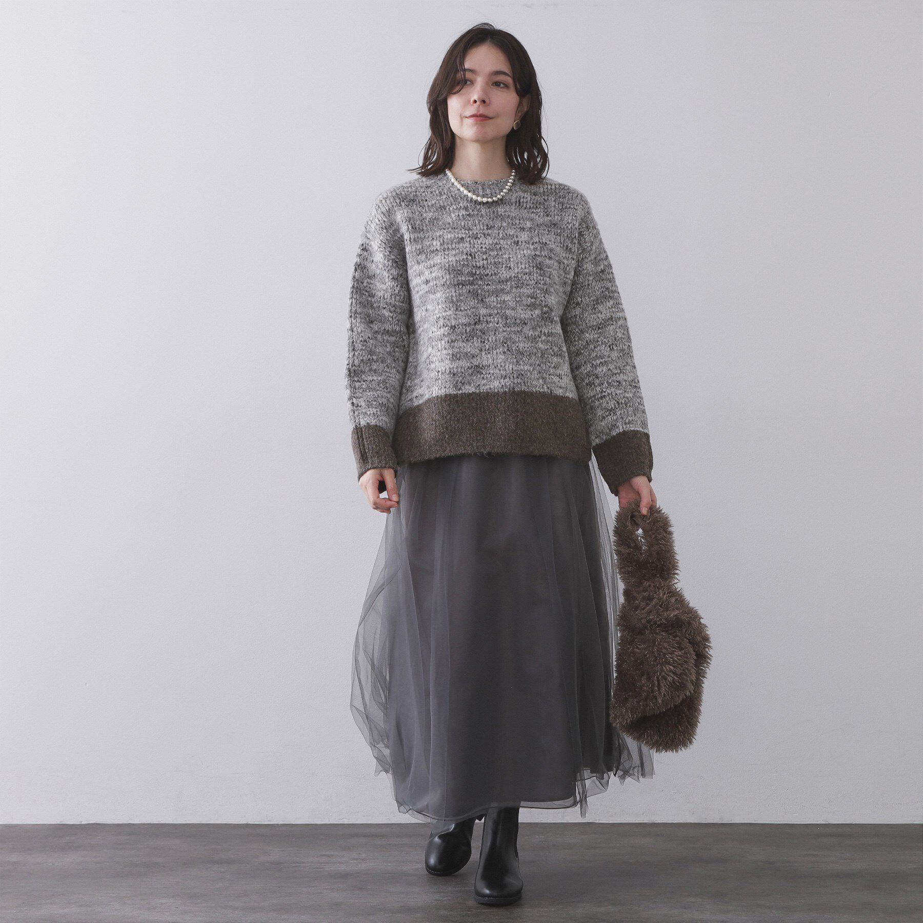 OPAQUE.CLIP「カラーMIXミドルゲージニット【洗濯機OK】」|ニット・セーター|