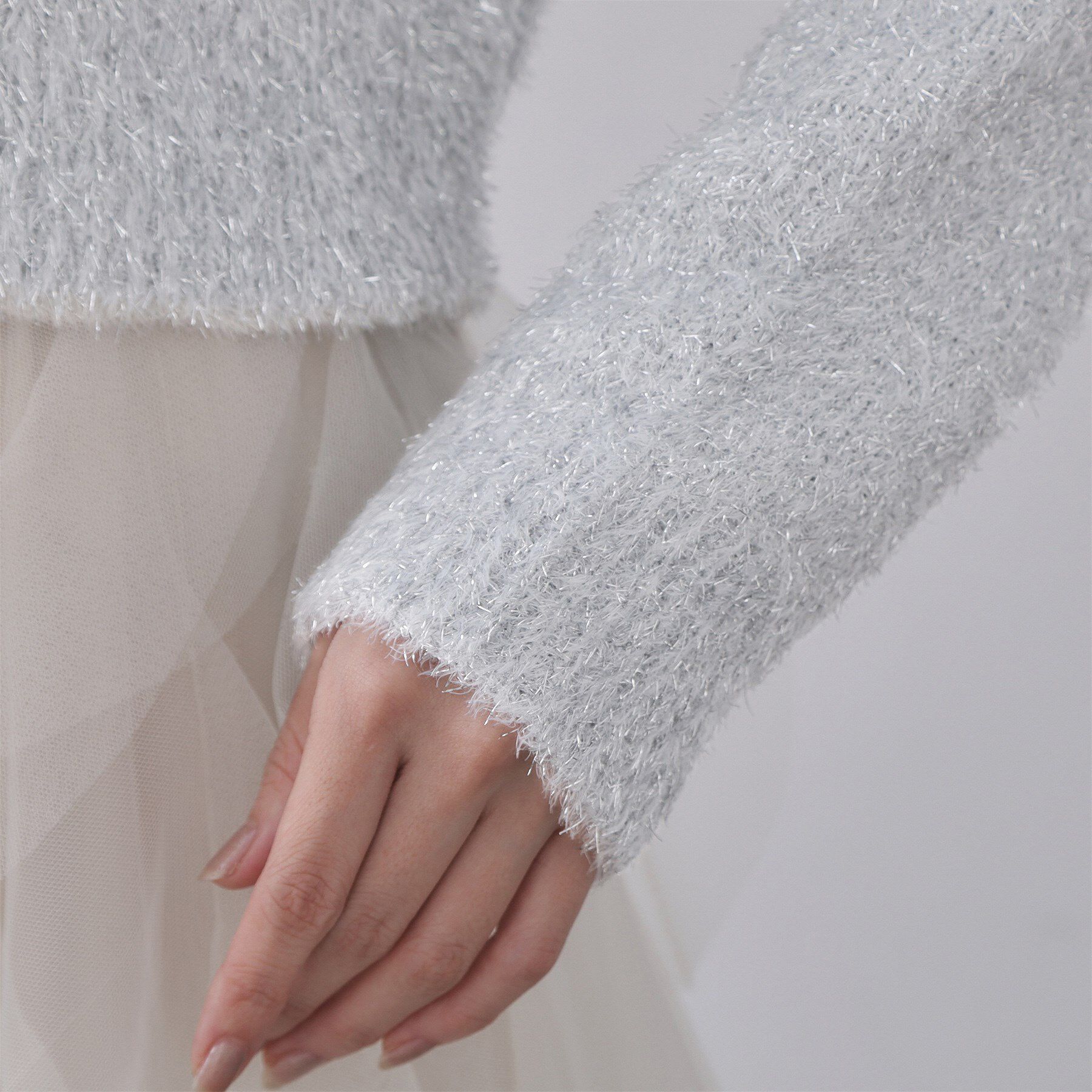 OPAQUE.CLIP「きらきらフェザーニット【洗濯機OK】」|ニット・セーター|