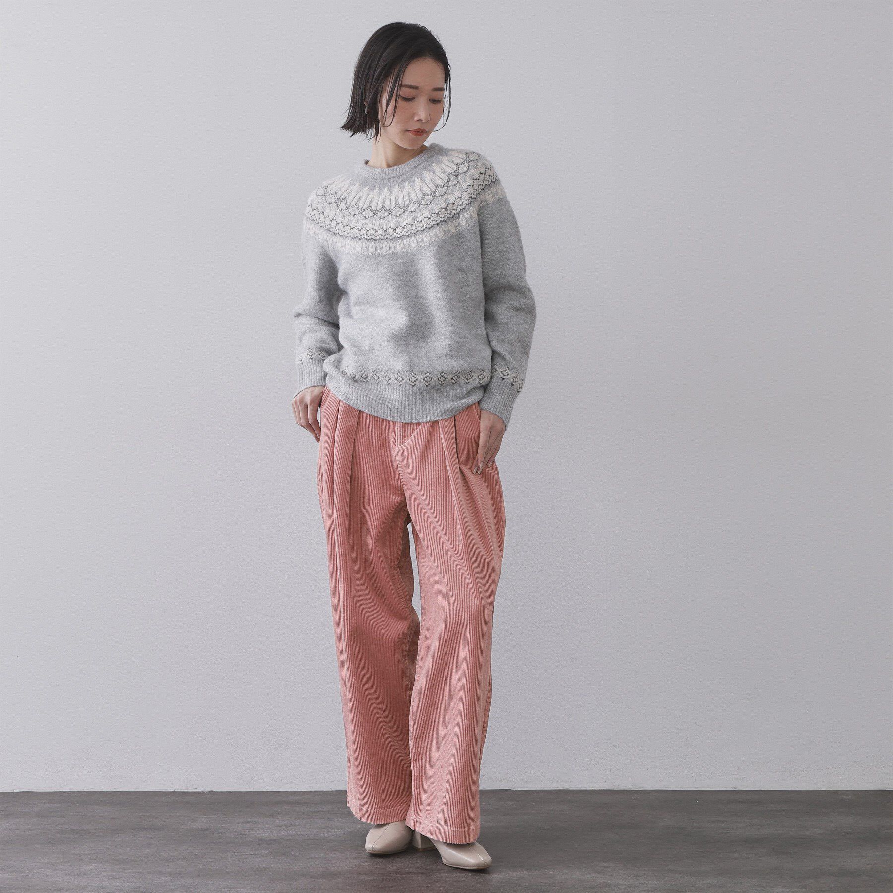 OPAQUE.CLIP「コーデュロイタックワイドパンツ【洗濯機OK】」|その他|