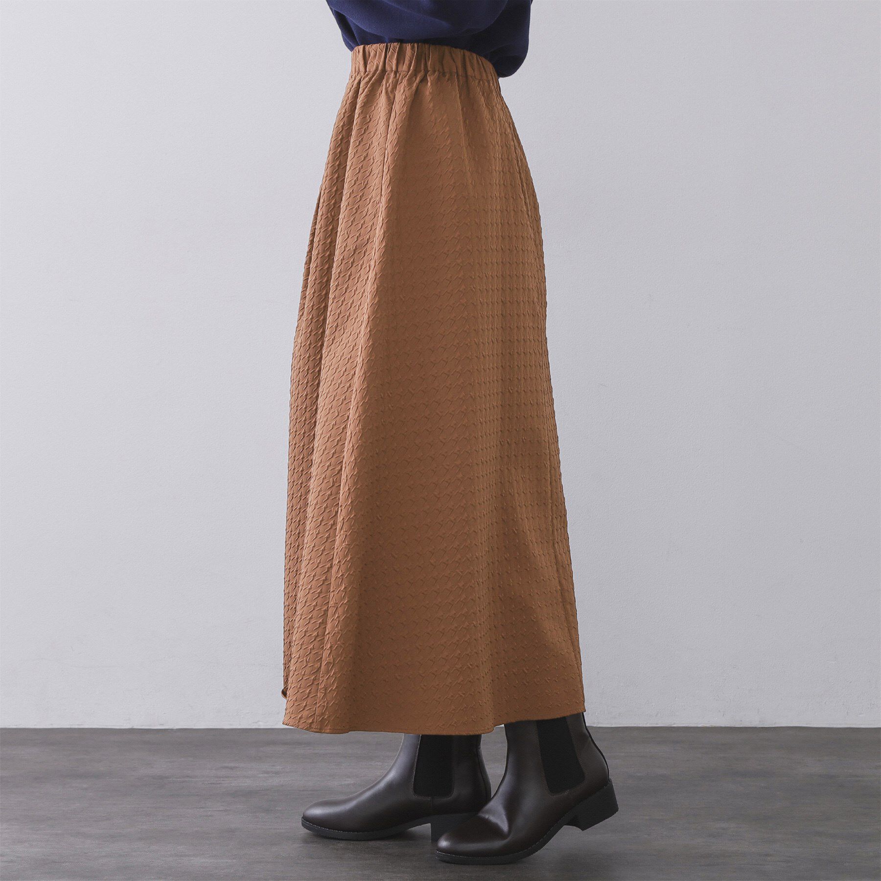 OPAQUE.CLIP「チドリエンボスフレアスカート【洗濯機OK】」|スカート|