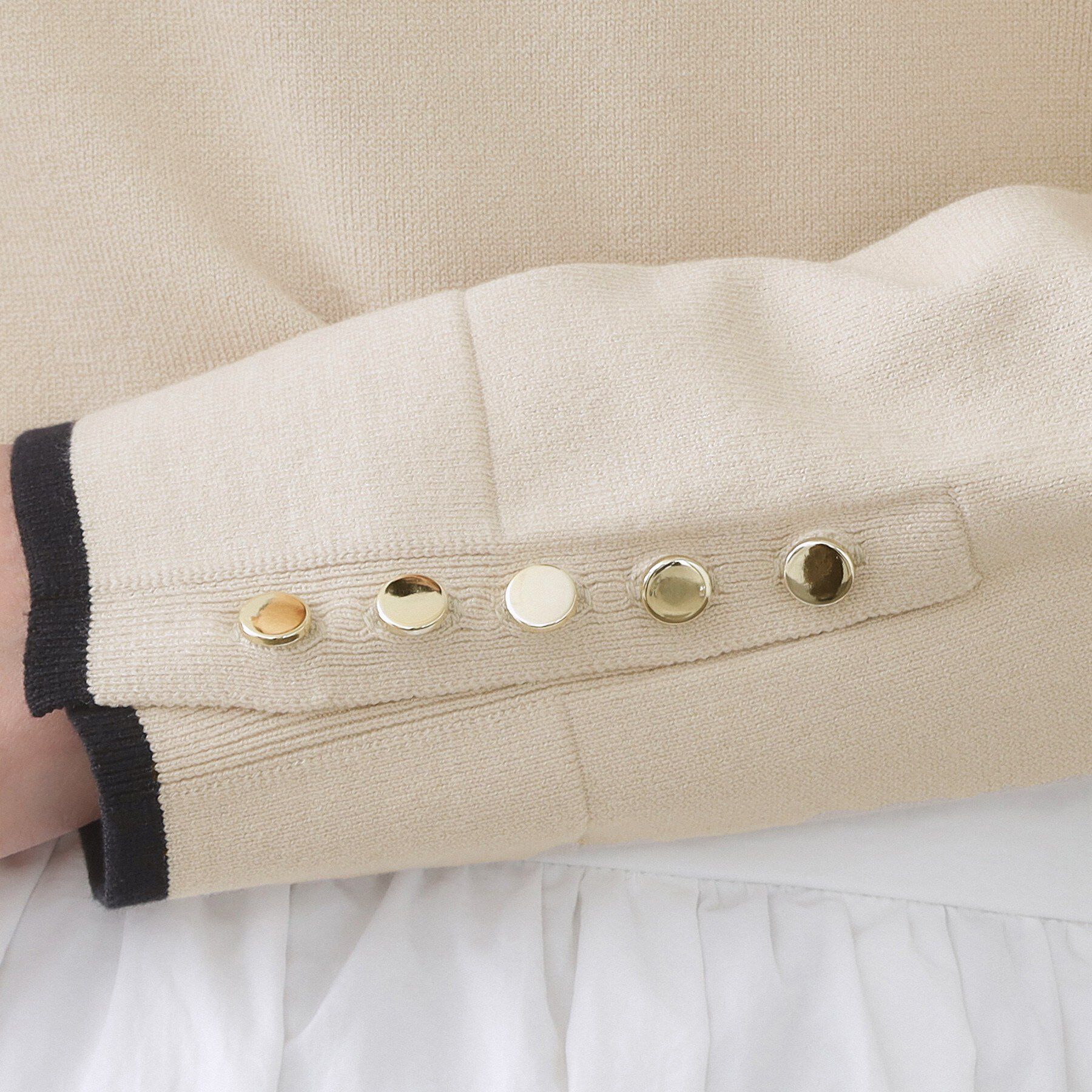 OPAQUE.CLIP「金ボタン使いリラクシーニット【洗濯機OK】」|ニット・セーター|