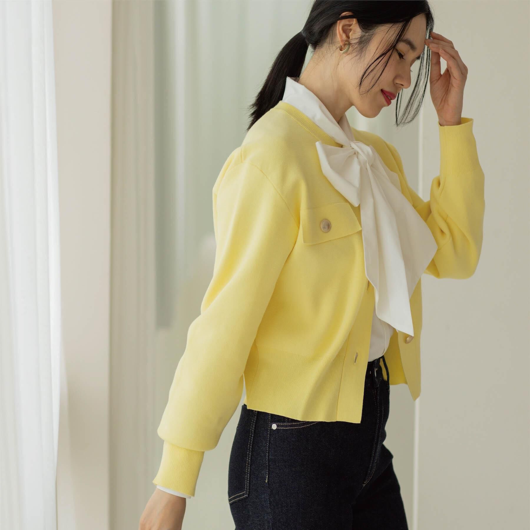 OPAQUE.CLIP「フラップポケット金ボタンニットカーディガン【洗濯機OK】」|カーディガン|