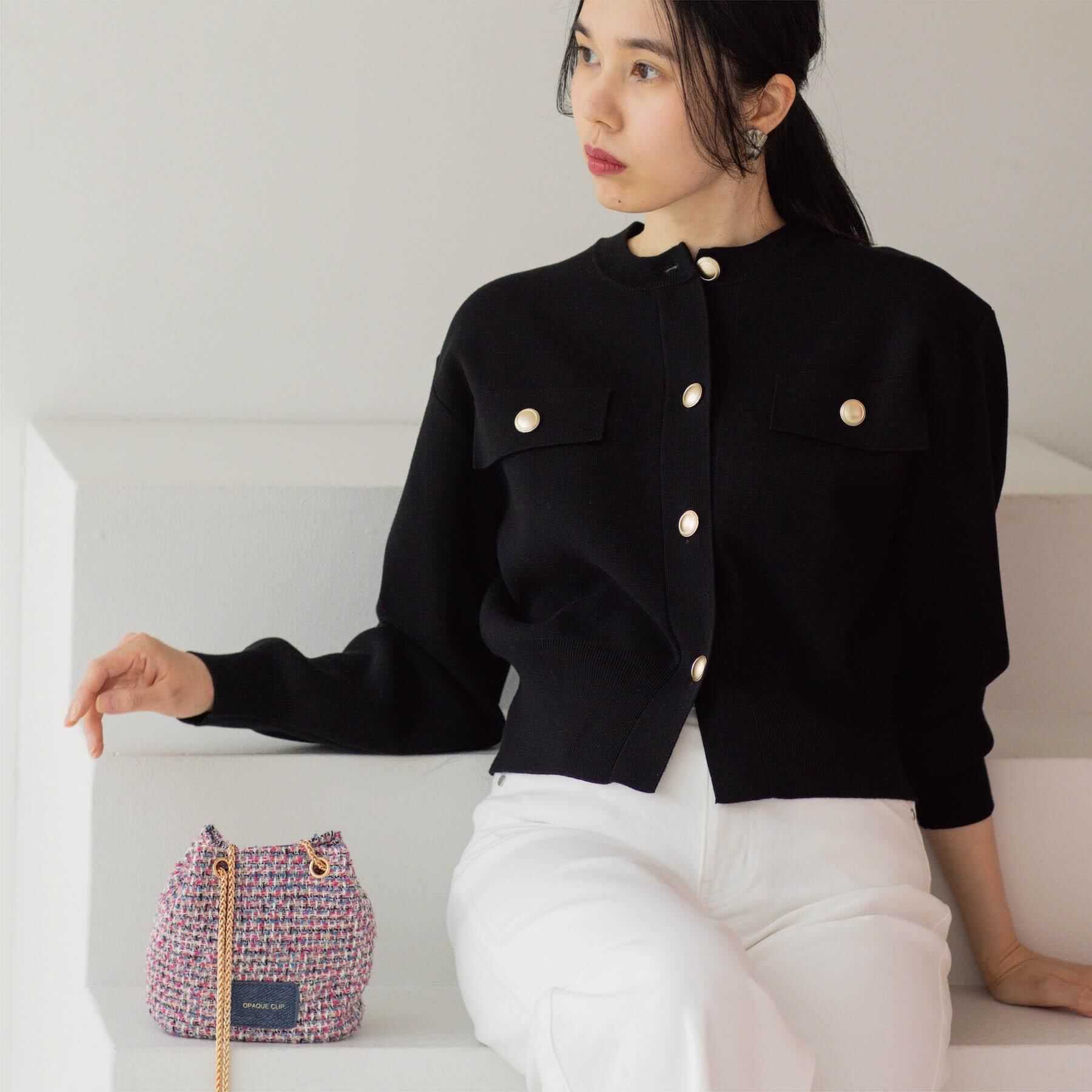OPAQUE.CLIP「フラップポケット金ボタンニットカーディガン【洗濯機OK】」|カーディガン|