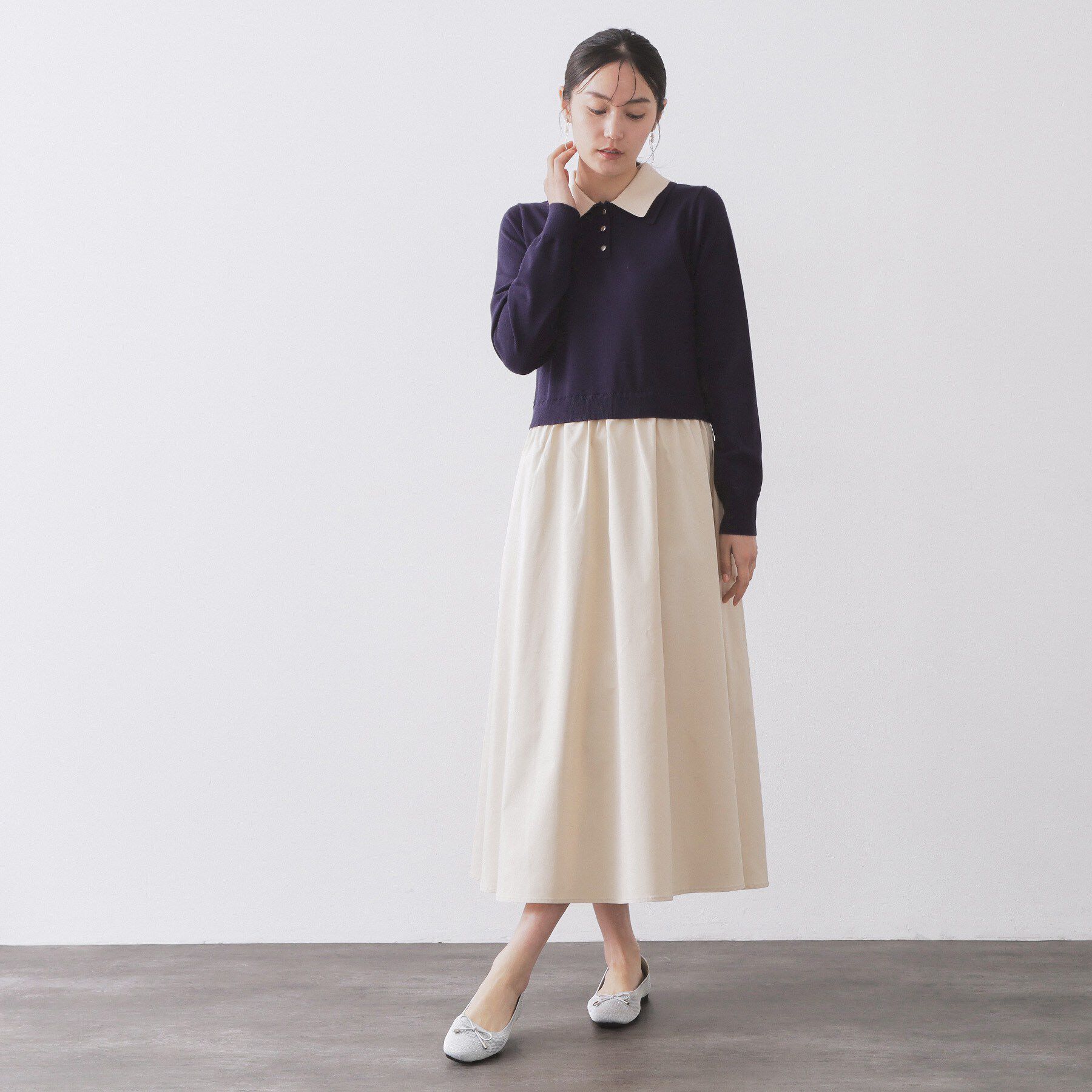 OPAQUE.CLIP「【抗菌防臭／軽量／マシンウォッシャブル】スクエアトゥメッシュニットバレエシューズ」|その他|