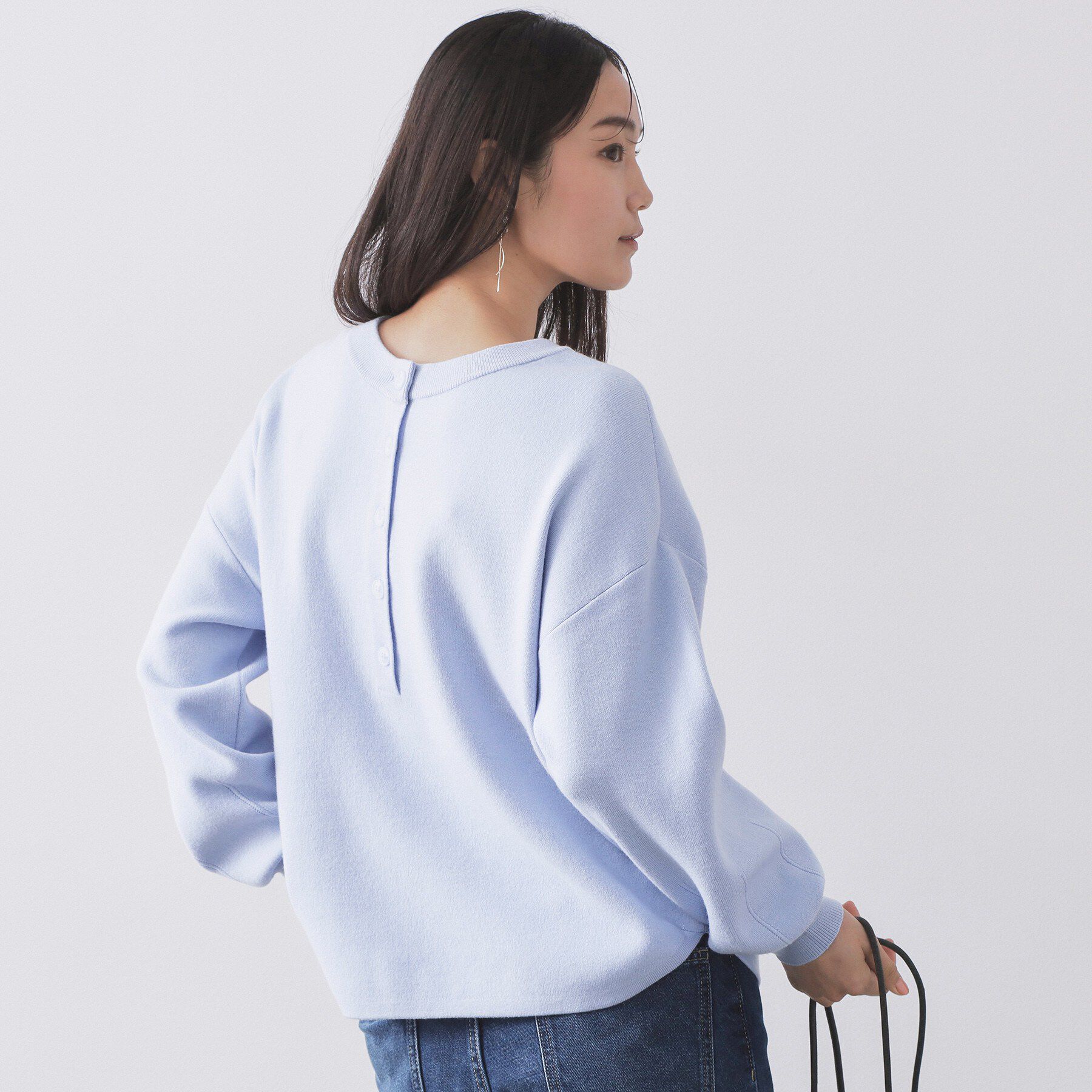 OPAQUE.CLIP「ヘンリーネックニット/前後2WAY【洗濯機OK】」|ニット・セーター|