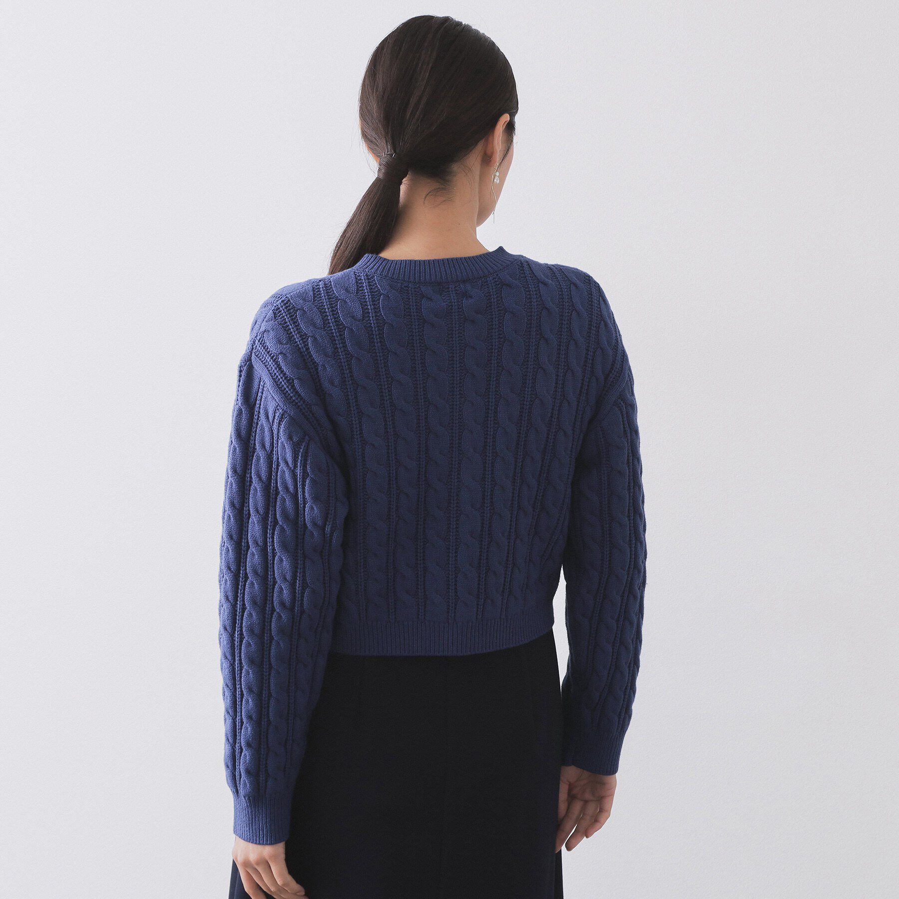 OPAQUE.CLIP「ケーブルミドルゲージニットカーディガン【洗濯機OK】」|カーディガン|