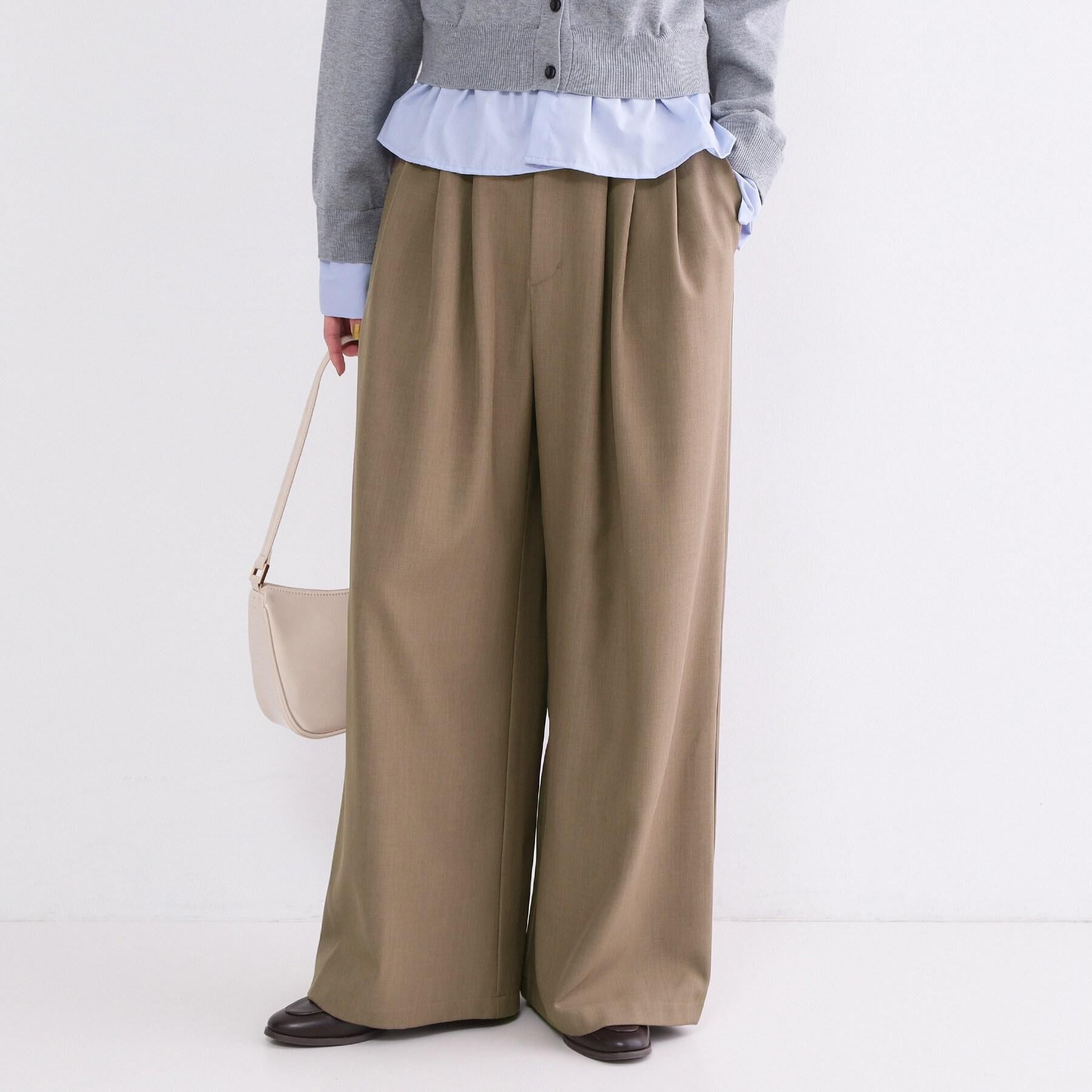 OPAQUE.CLIP「美脚ストレッチ イージータックワイドパンツ【洗濯機OK】」|その他|