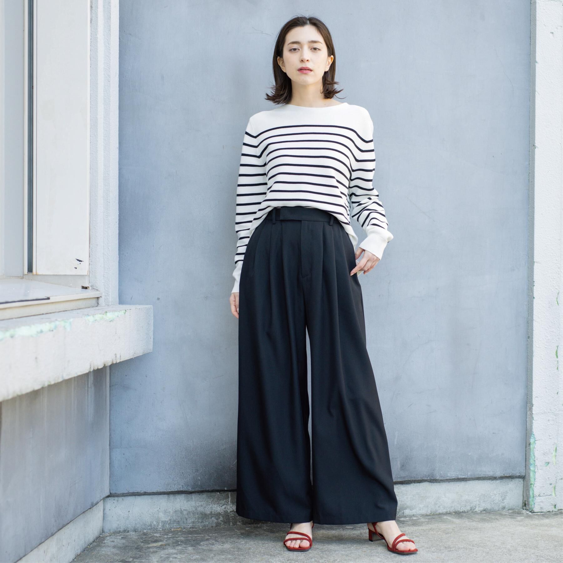 OPAQUE.CLIP「美脚ストレッチ イージータックワイドパンツ【洗濯機OK】」|その他|