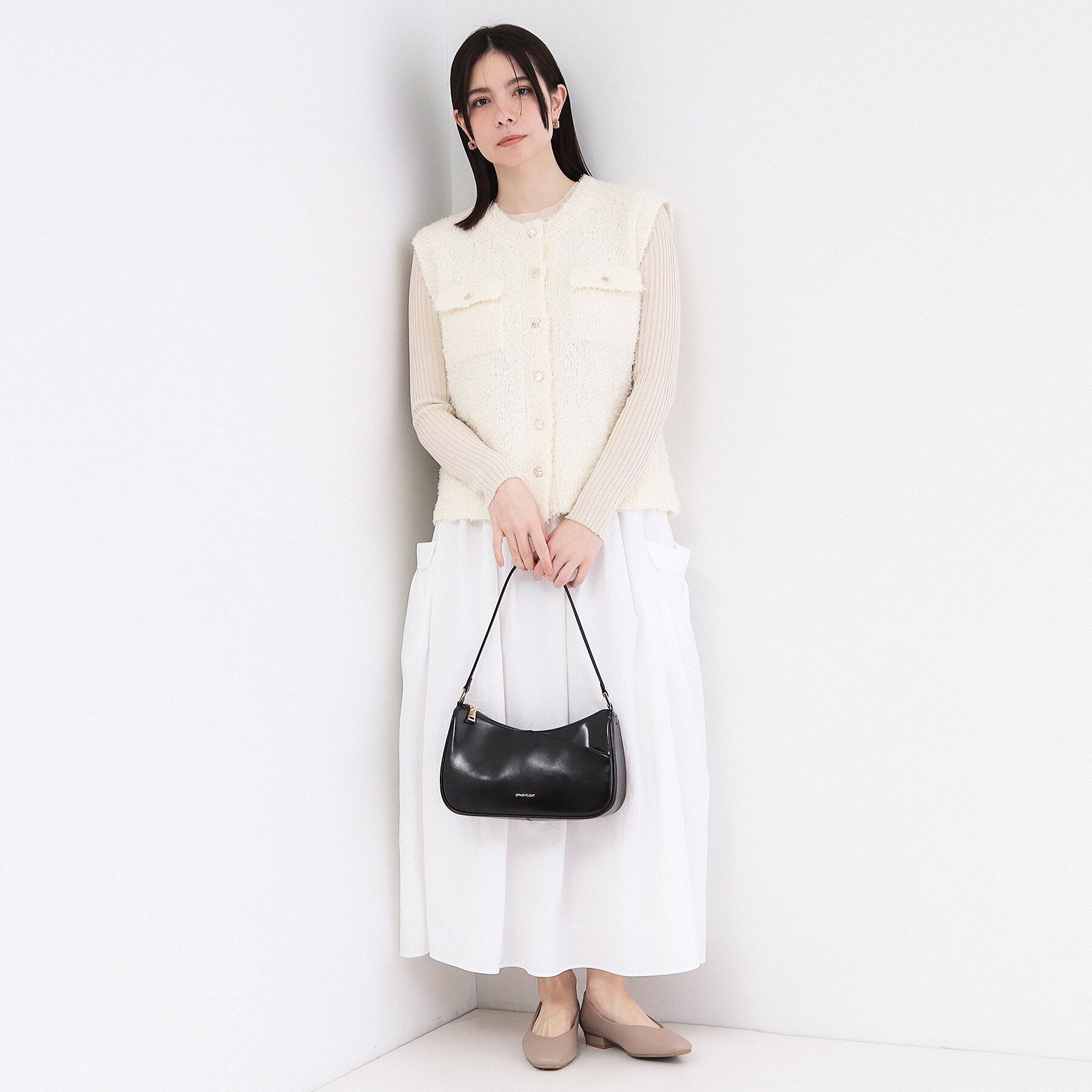 OPAQUE.CLIP「変形金ボタンニットベスト【洗濯機OK】」|ベスト・ジレ|