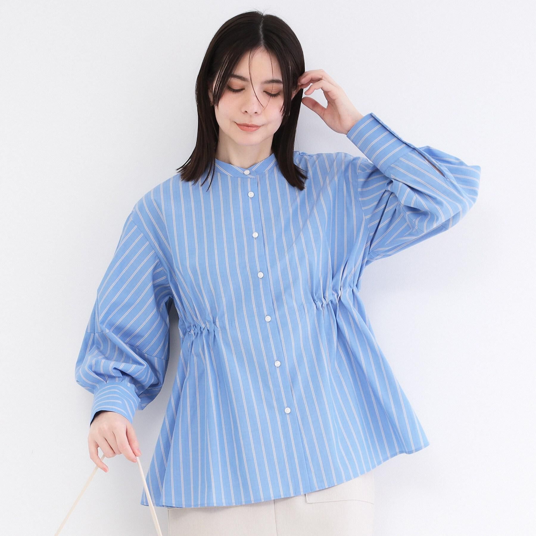 OPAQUE.CLIP「ストライプペプラムデザインブラウス【洗濯機OK】」|シャツ・ブラウス|