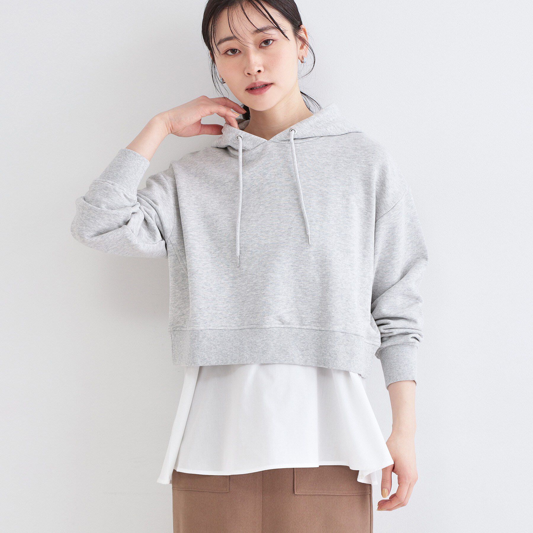 OPAQUE.CLIP「《ツインセット》ワイドニット&times;裾フレアタンクトップ【洗濯機OK】」|ニット・セーター|