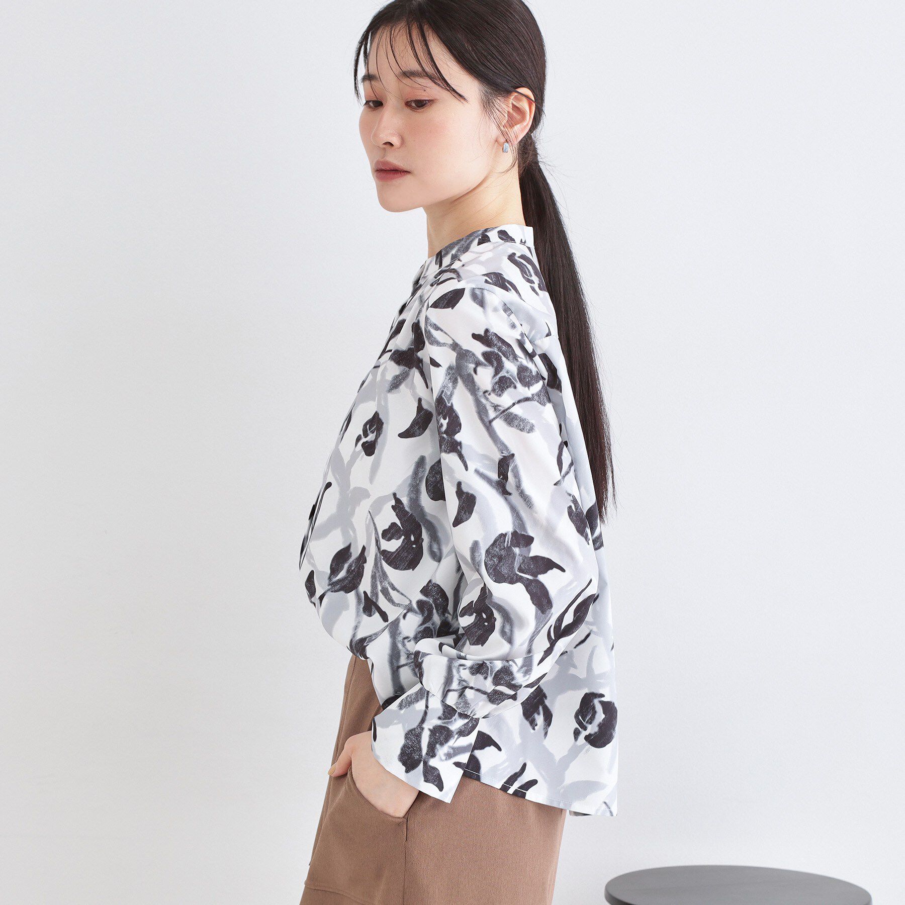 OPAQUE.CLIP「アート柄プリントブラウス【洗濯機OK】」|シャツ・ブラウス|