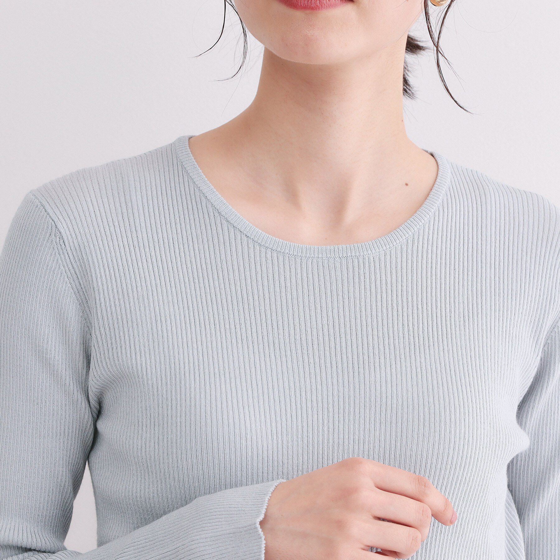 OPAQUE.CLIP「ラメリブニット【洗濯機OK】」|ニット・セーター|