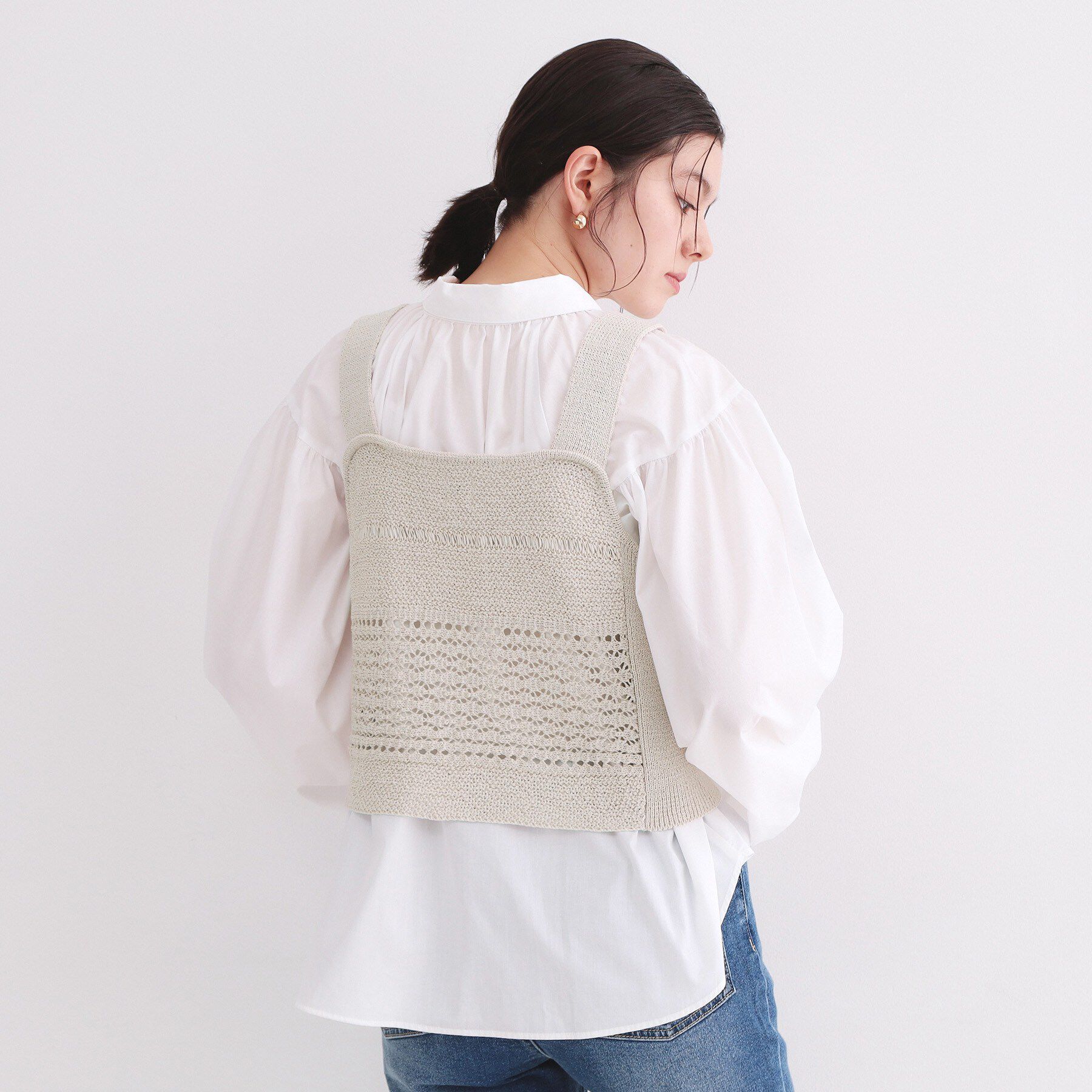 OPAQUE.CLIP「テープヤーンビスチェニット【洗濯機OK/抗ピル】」|ニット・セーター|