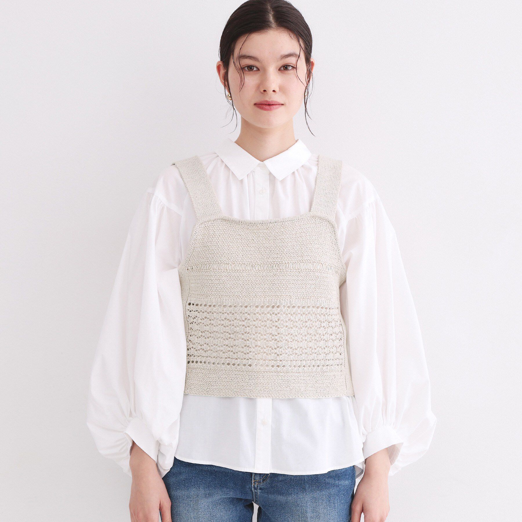 OPAQUE.CLIP「テープヤーンビスチェニット【洗濯機OK/抗ピル】」|ニット・セーター|