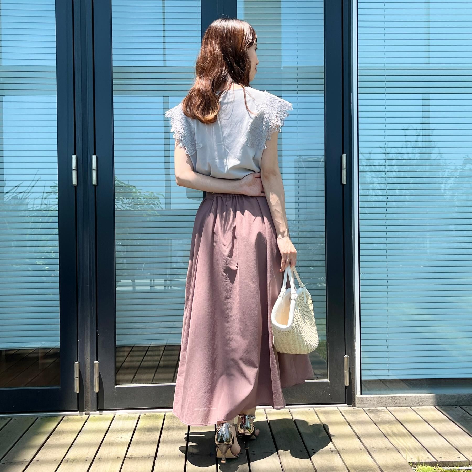 Couture broach「【マシンウォッシャブル・UVケア・接触冷感】フレンチ肩レースカットソー」|Tシャツ・カットソー|