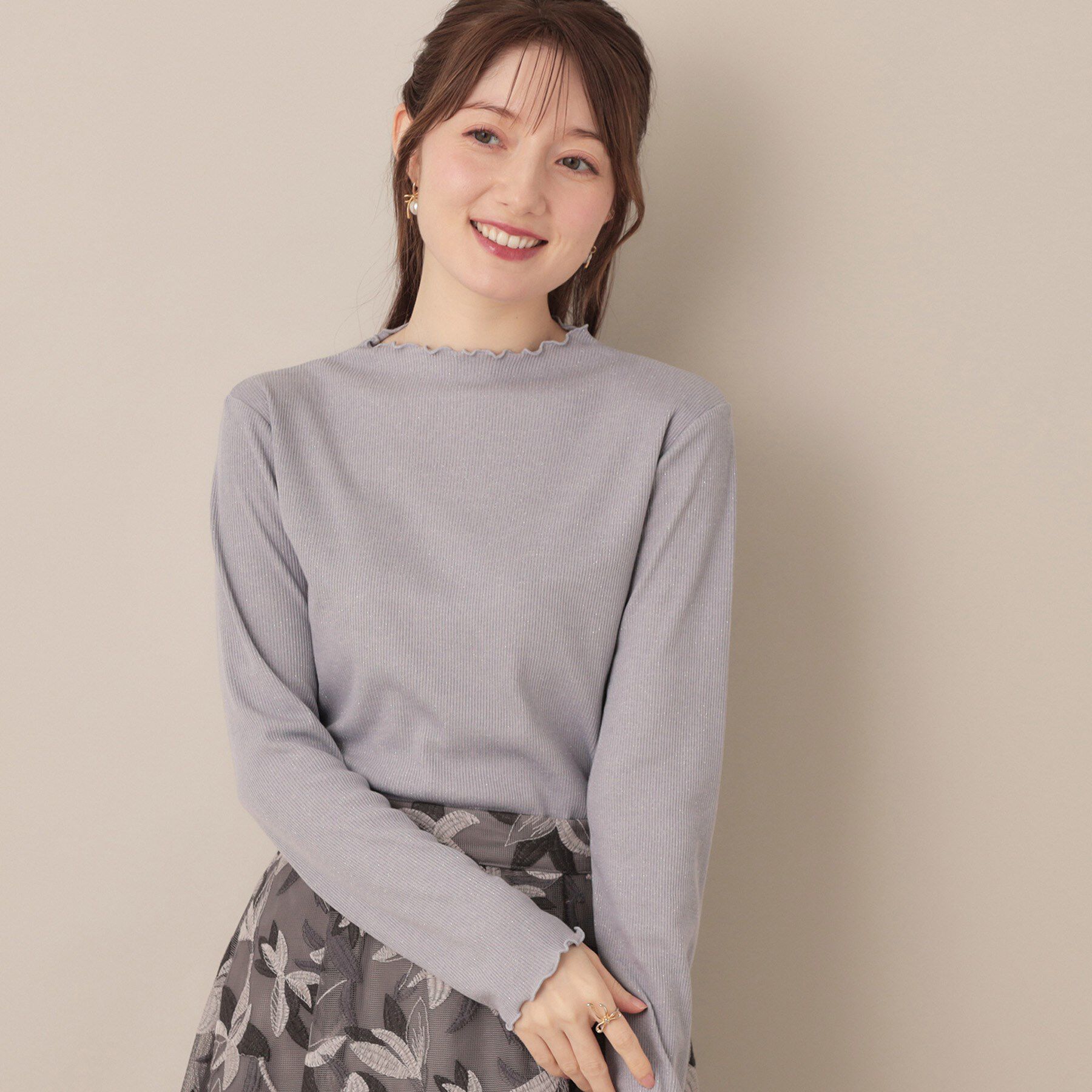 Couture broach「【ほんのりシアー・きれいめ】サステナブル テレコインナートップス」|Tシャツ・カットソー|