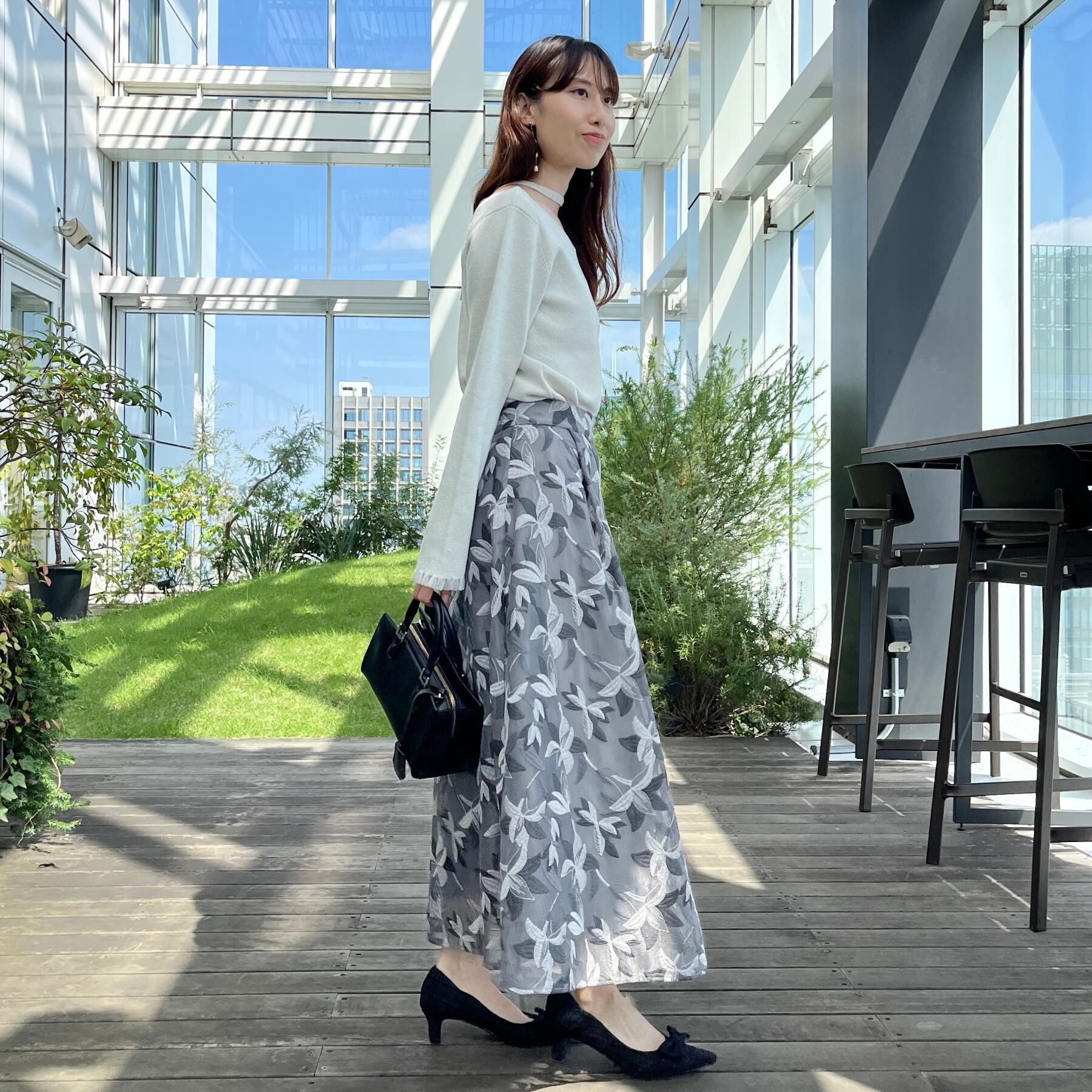 Couture broach「【大人可愛い・リボン取り外し可】前後2WAYラメリブ シアープチフリルニット」|ニット・セーター|