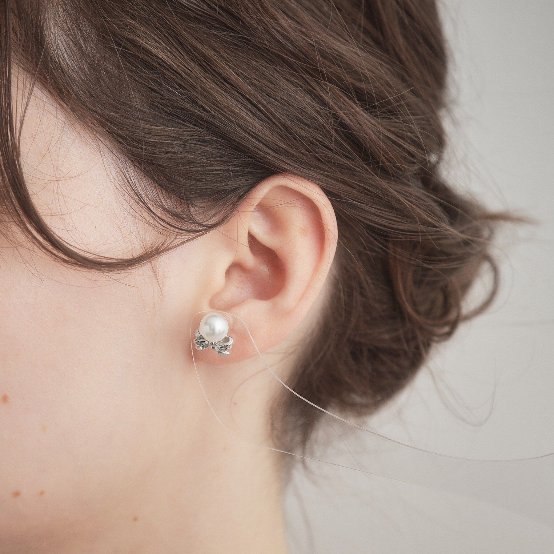 Couture broach「リボンパール調ピアス」|ピアス|