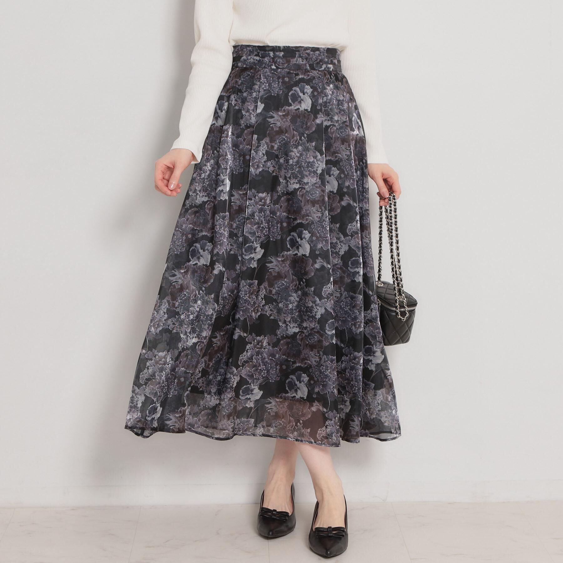 Couture broach「【洗える・通勤】Springオーガンフルールスカート」|スカート|