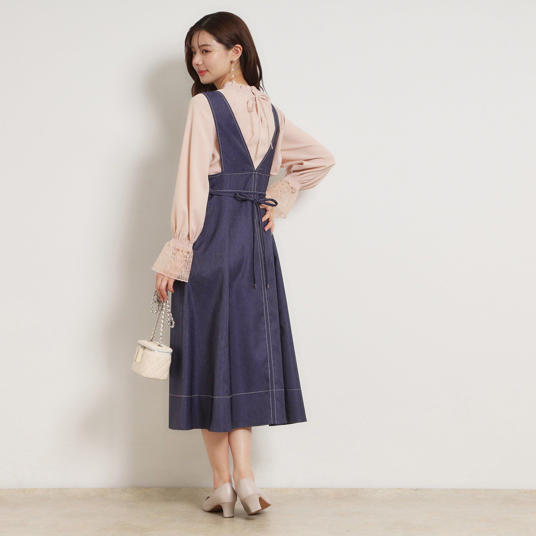 Couture broach「【通勤・着映え】レースカフス ピコシャーリング バックリボンブラウス」|シャツ・ブラウス|