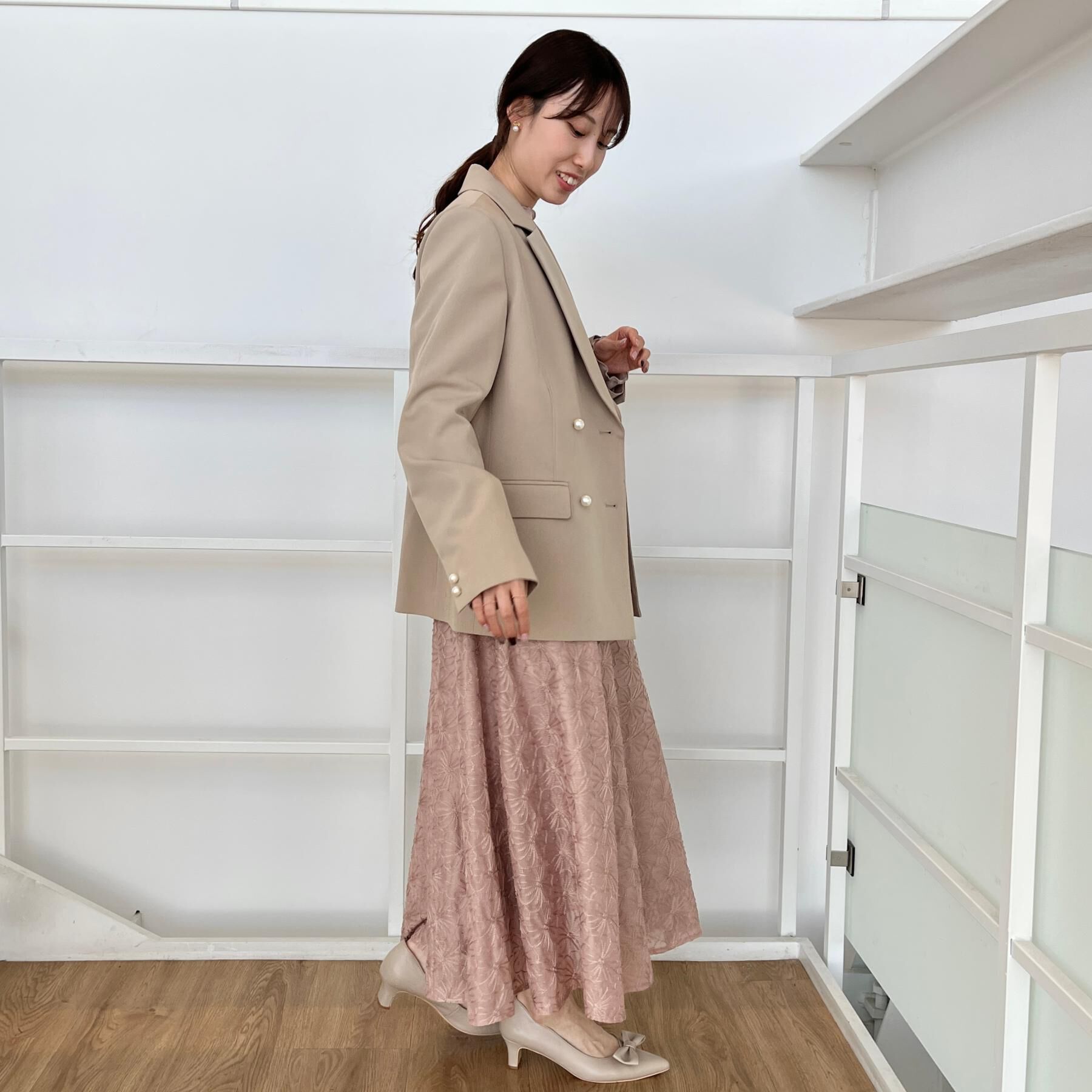 Couture broach「【洗える・ハレの日・通勤】パール調ボタン テーラードジャケット」|テーラードジャケット|