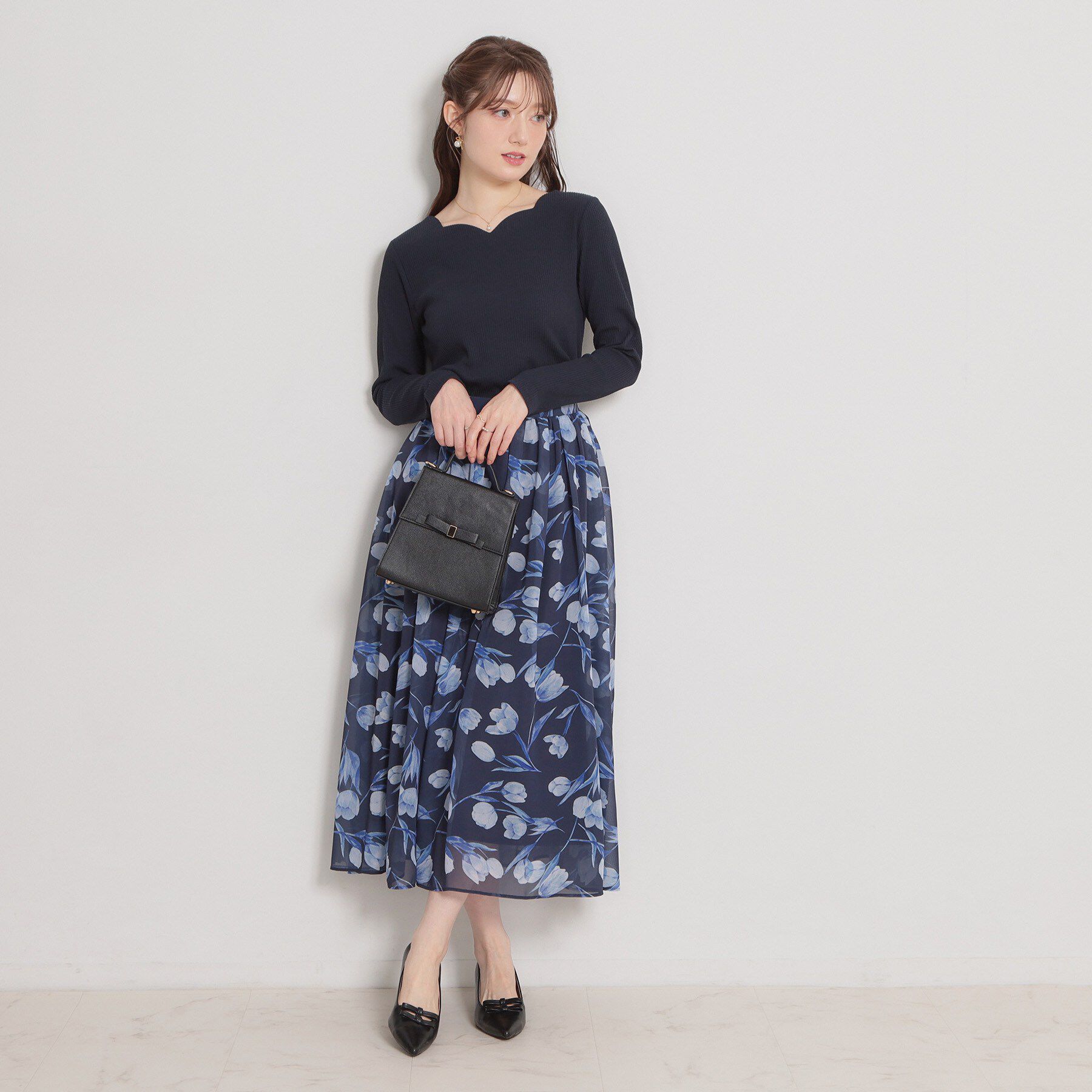 Couture broach「【洗える】チューリップ柄スカート」|スカート|