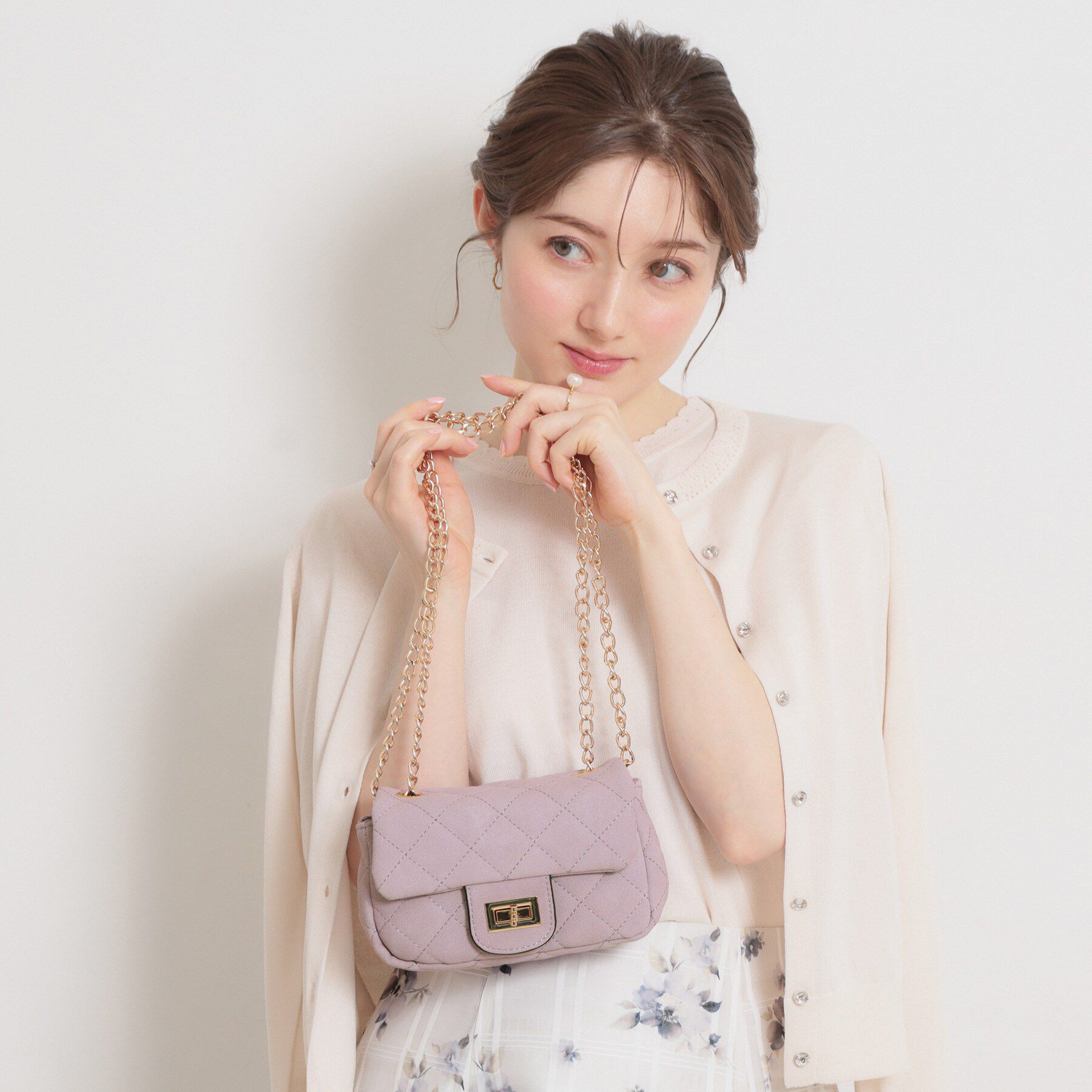 Couture broach「スエード調ミニショルダーバッグ」|ショルダー・メッセンジャー|ピンク(072)