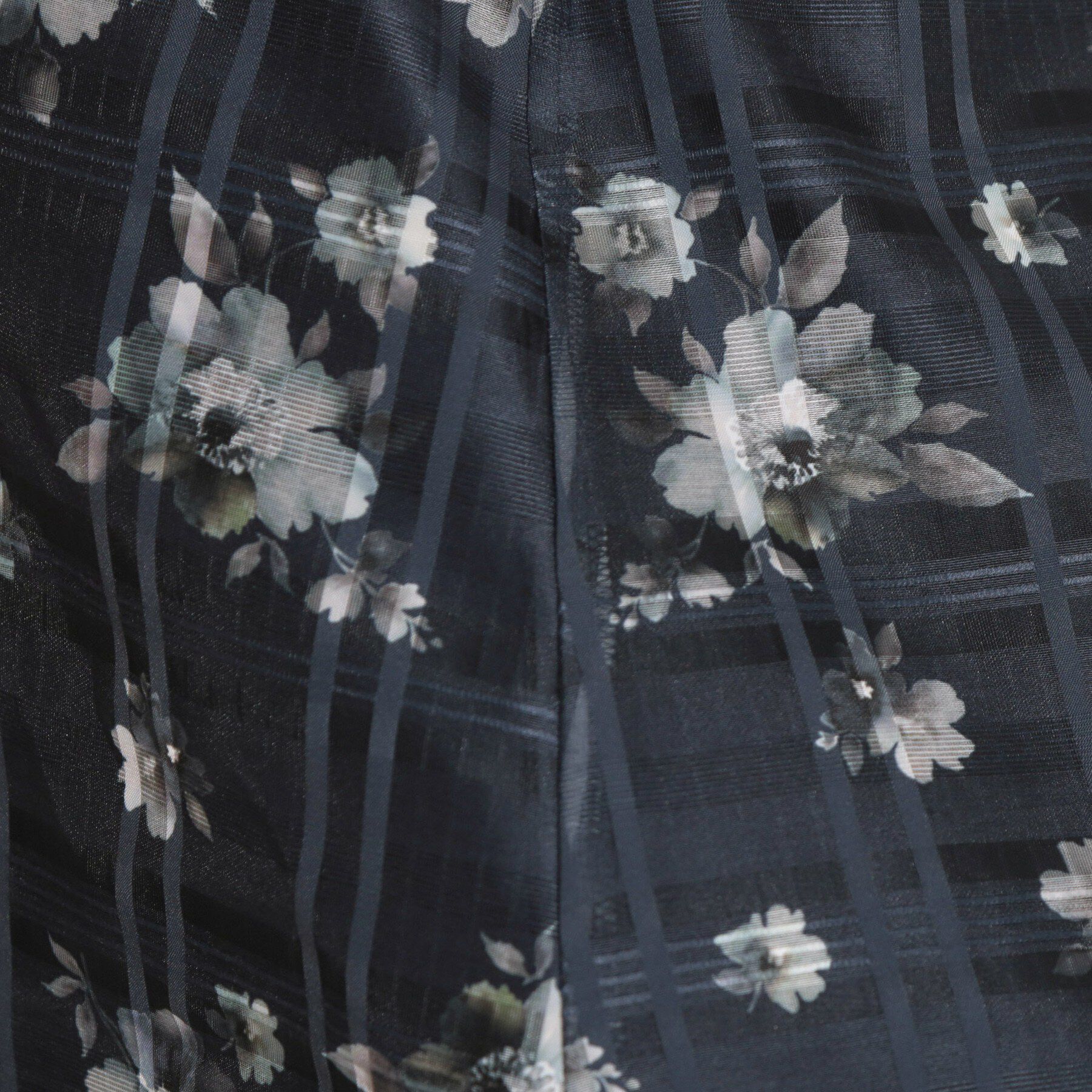 Couture broach「【洗える・着映え】シアーチェック フラワープリント スカート」|スカート|