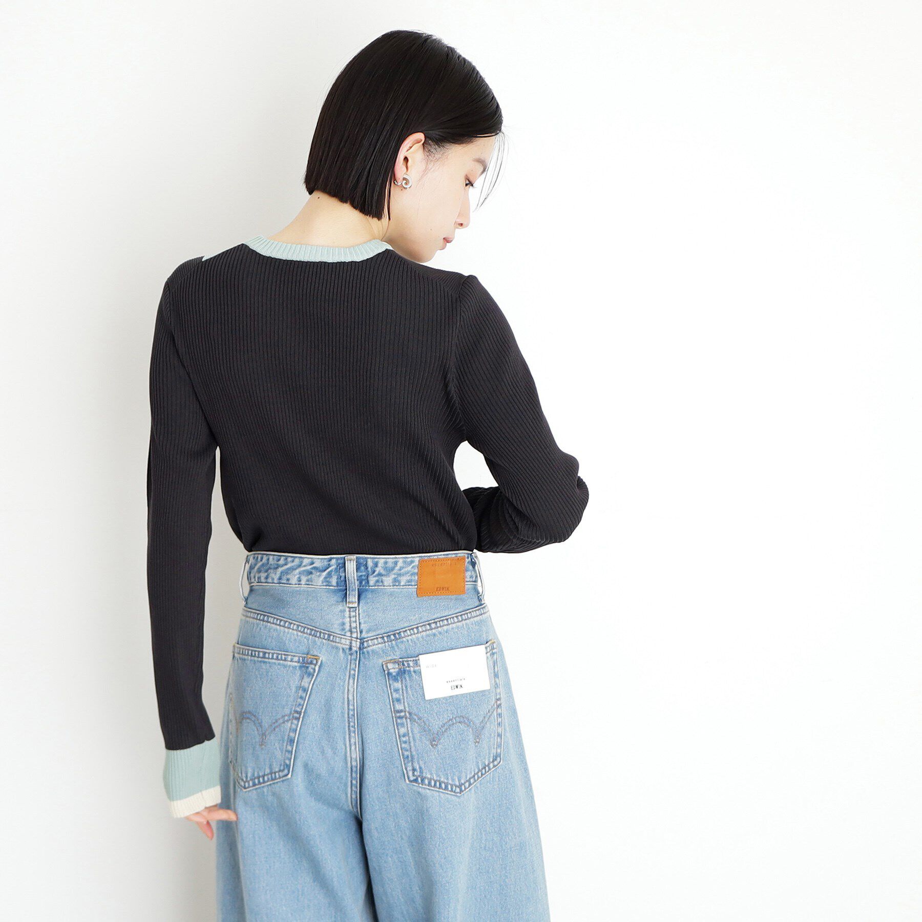 THE SHOP TK「配色リブニット【洗える】」|ニット・セーター|