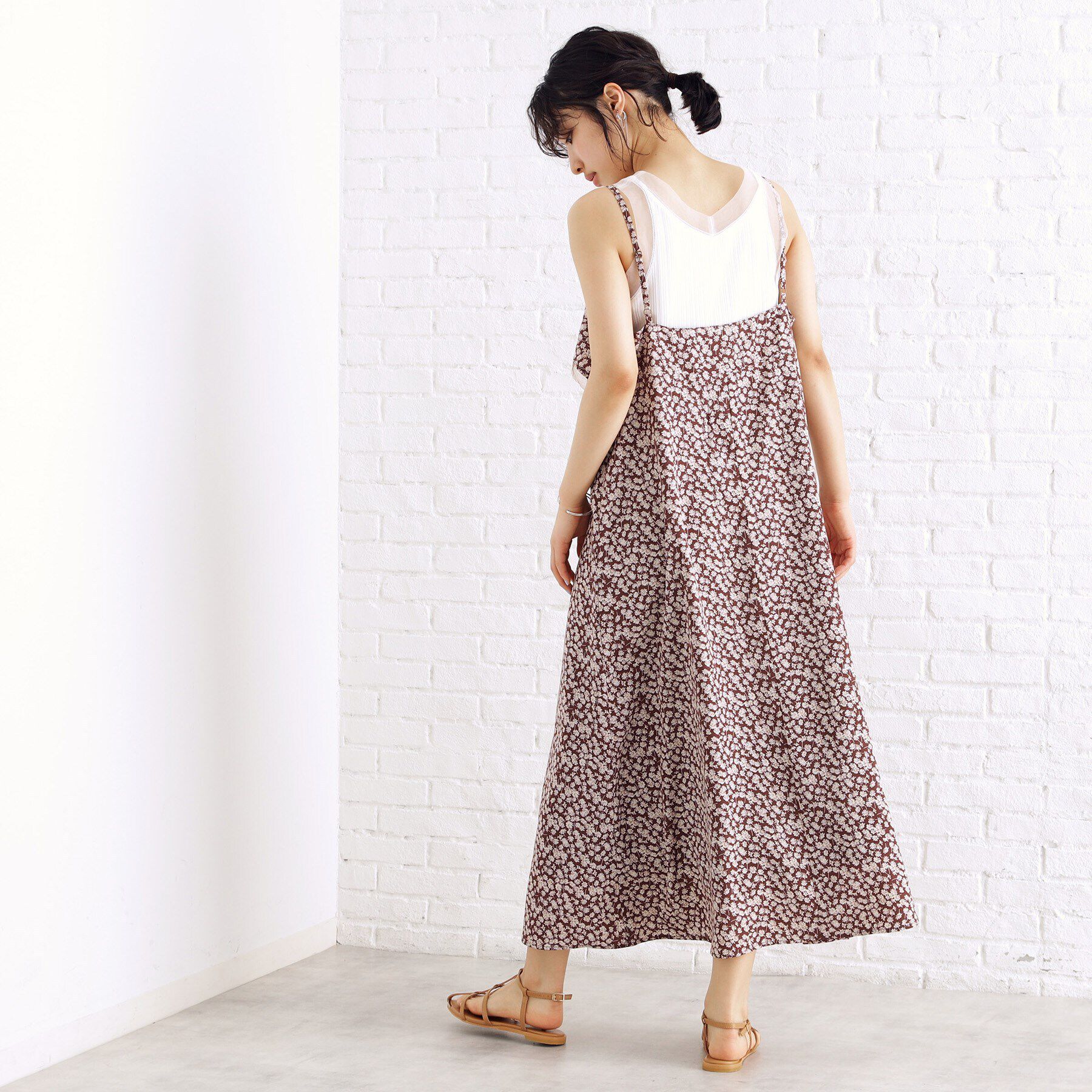 THE SHOP TK「小花柄フリルキャミワンピース【洗える】」|ワンピース|