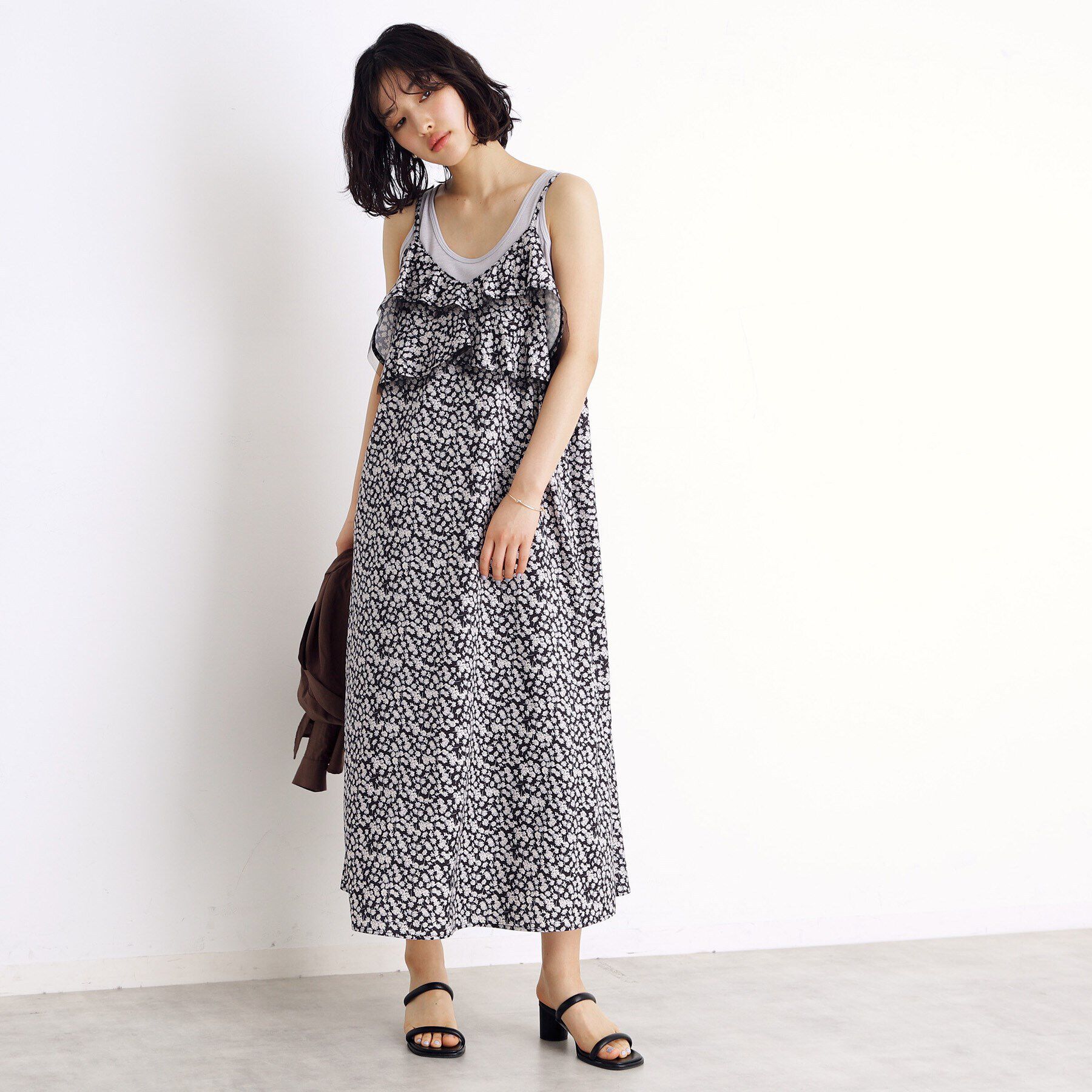 THE SHOP TK「小花柄フリルキャミワンピース【洗える】」|ワンピース|