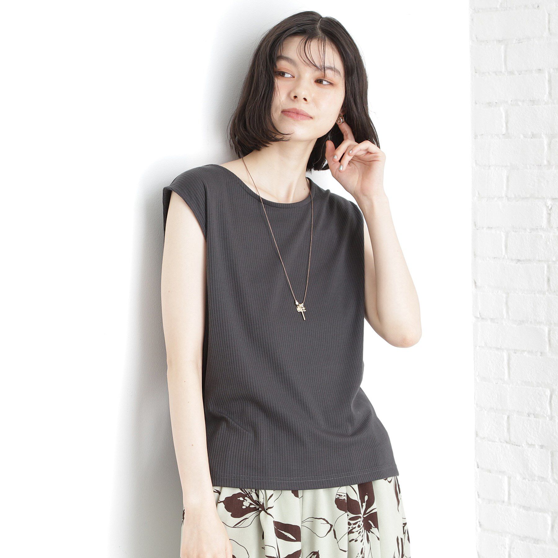 THE SHOP TK「前後2WAYワイドリブタンク【洗濯機OK】」|キャミソール|
