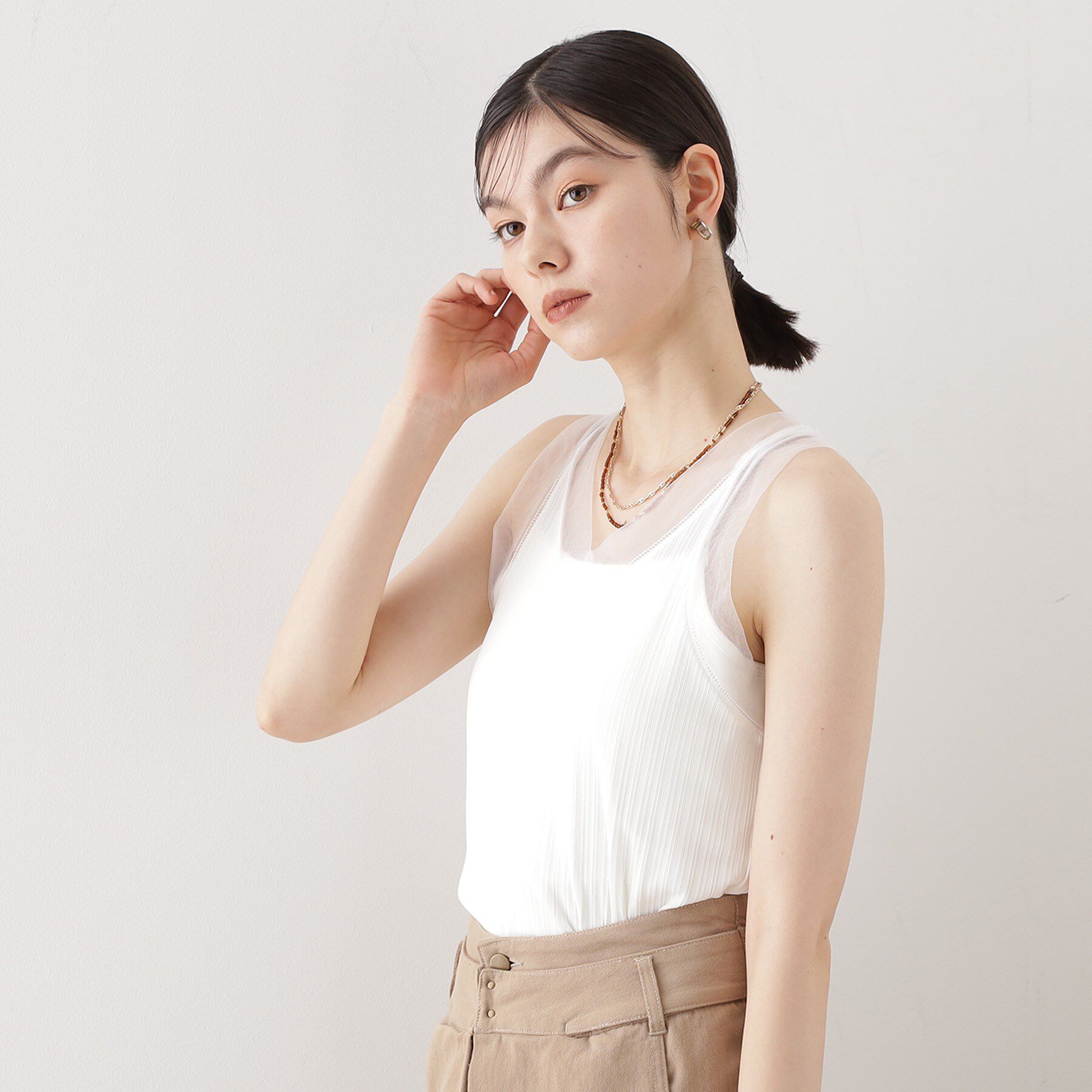 THE SHOP TK「ランダムリブシアータンク【洗える】」|キャミソール|