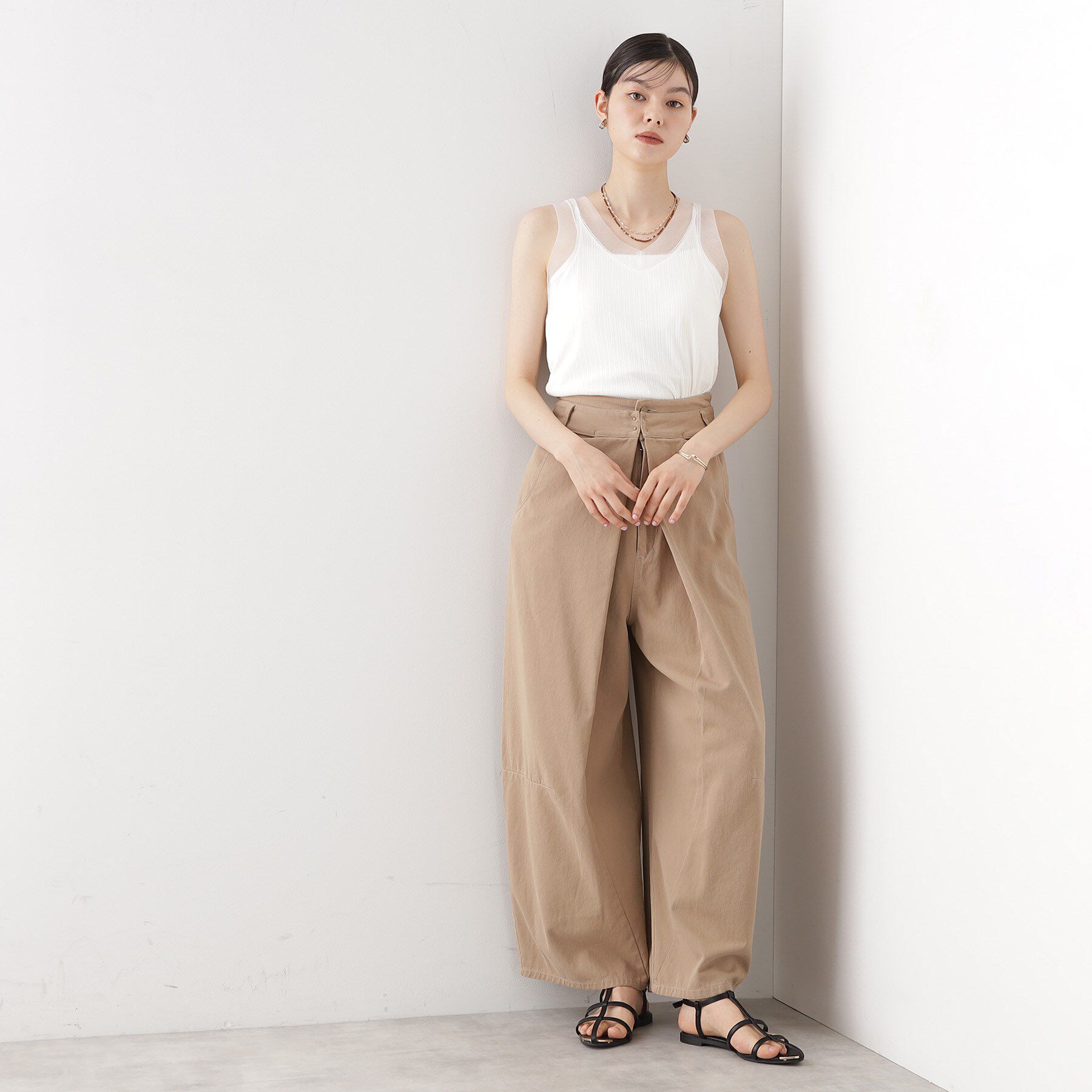 THE SHOP TK「ランダムリブシアータンク【洗える】」|キャミソール|