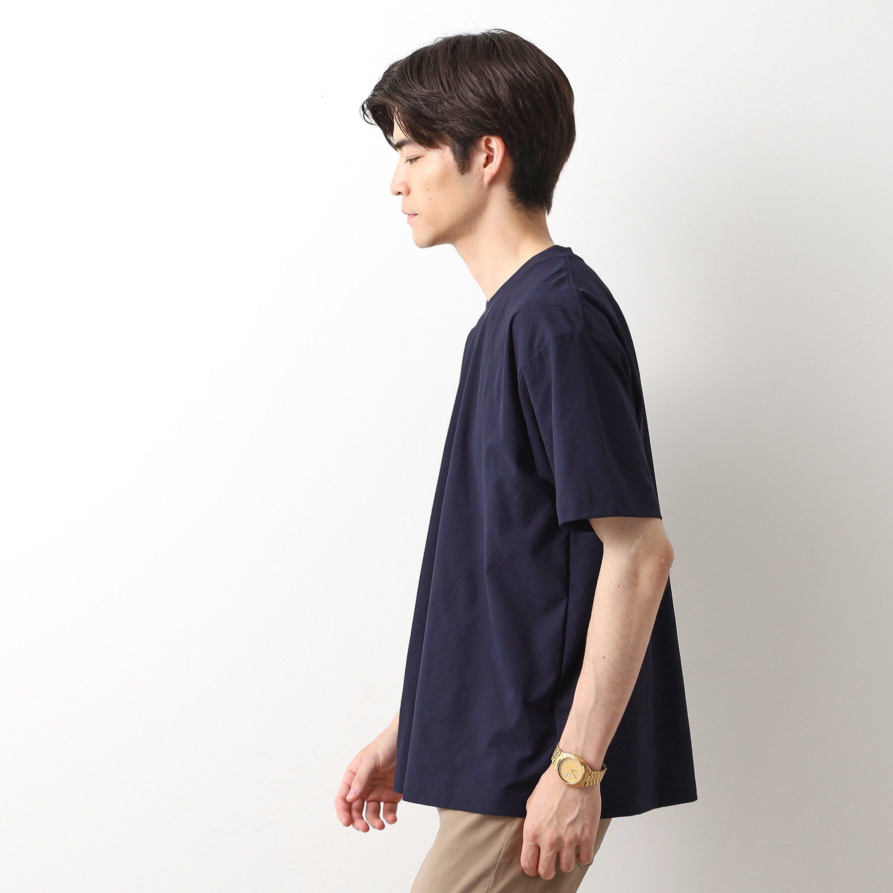 THE SHOP TK「パーフェクテックリンクス半袖Tシャツ 【接触冷感／吸水速乾／UVカット／洗濯機OK】」|Tシャツ・カットソー|