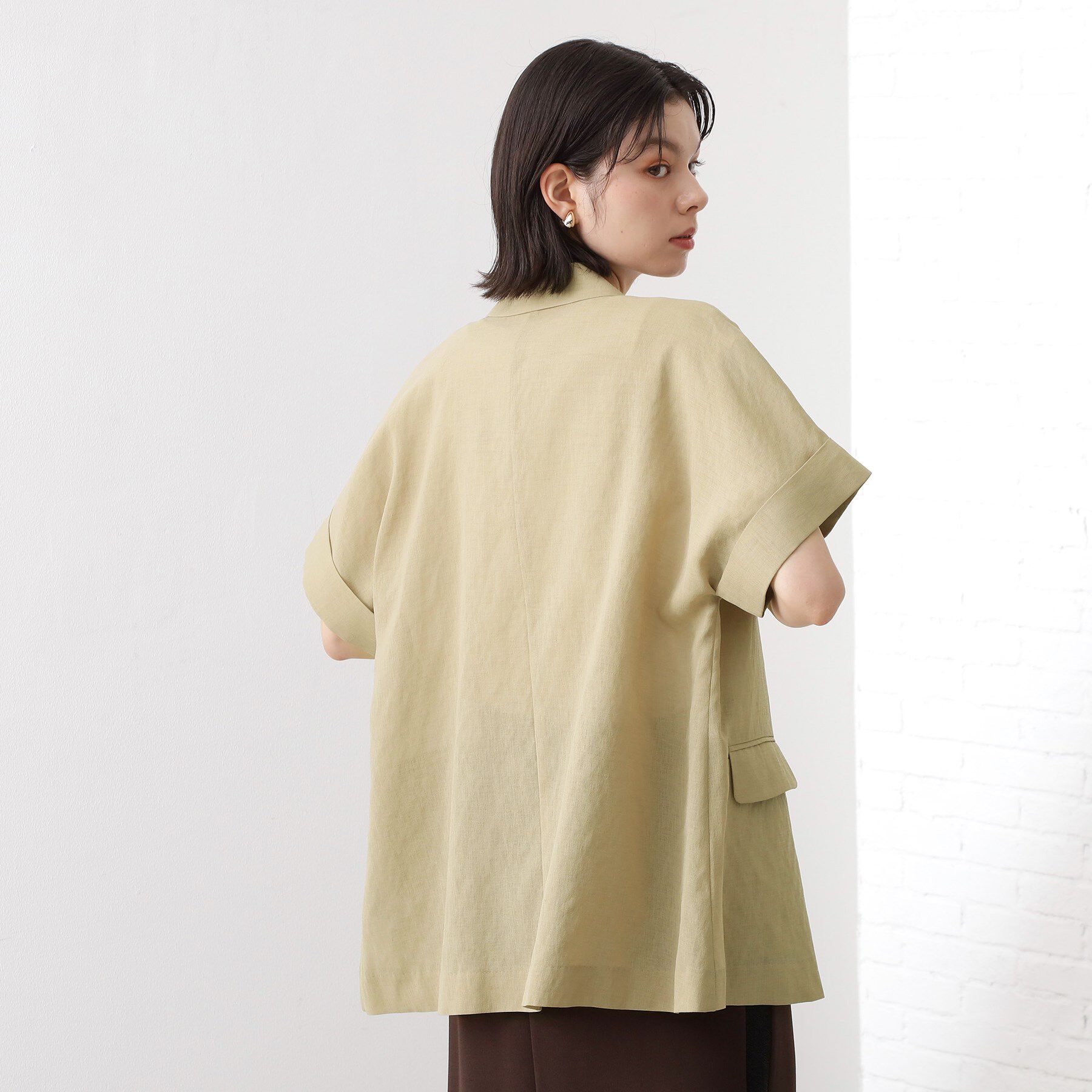 THE SHOP TK「半袖シアージャケット【洗える】」|テーラードジャケット|