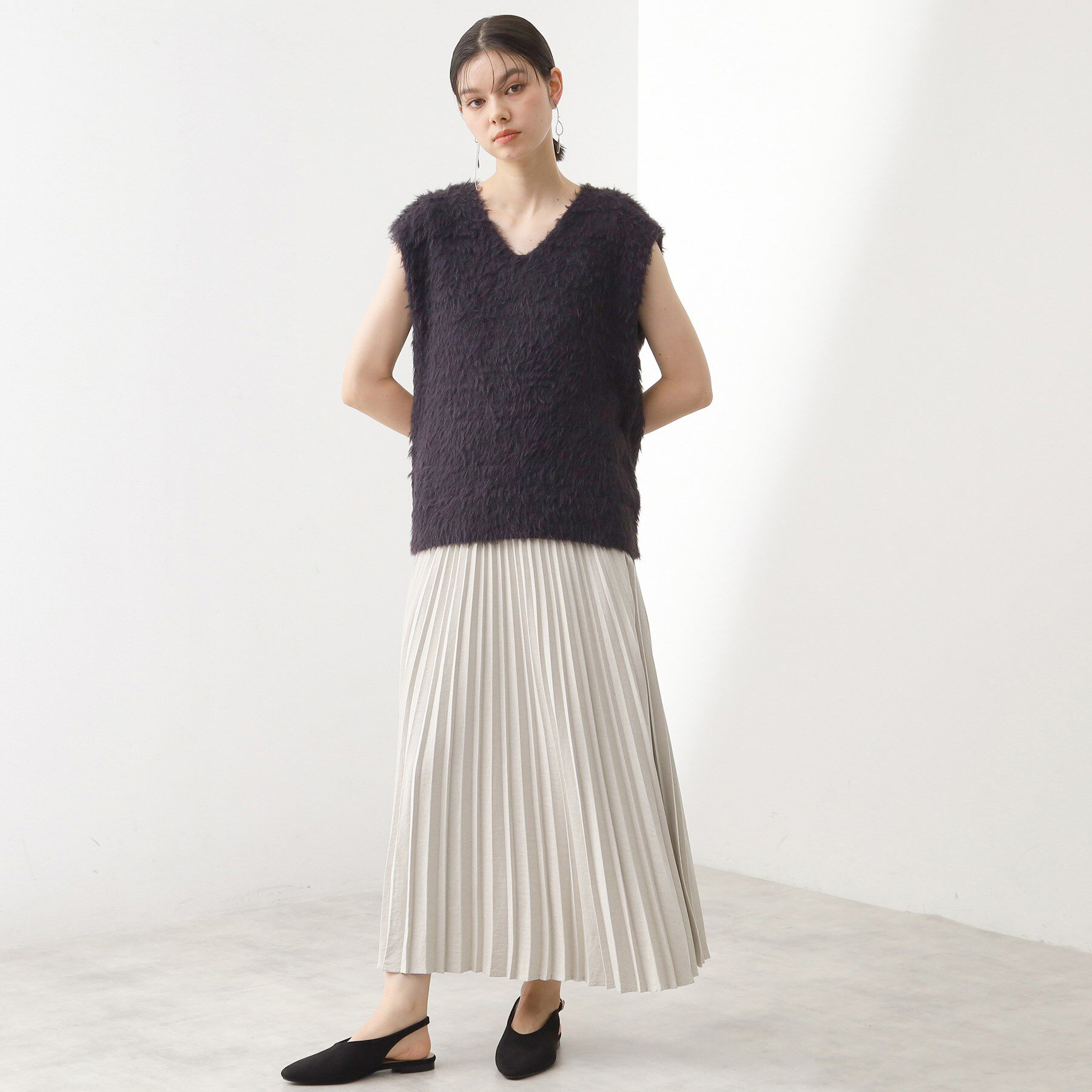 THE SHOP TK「スエードプリーツスカート【洗える】」|スカート|
