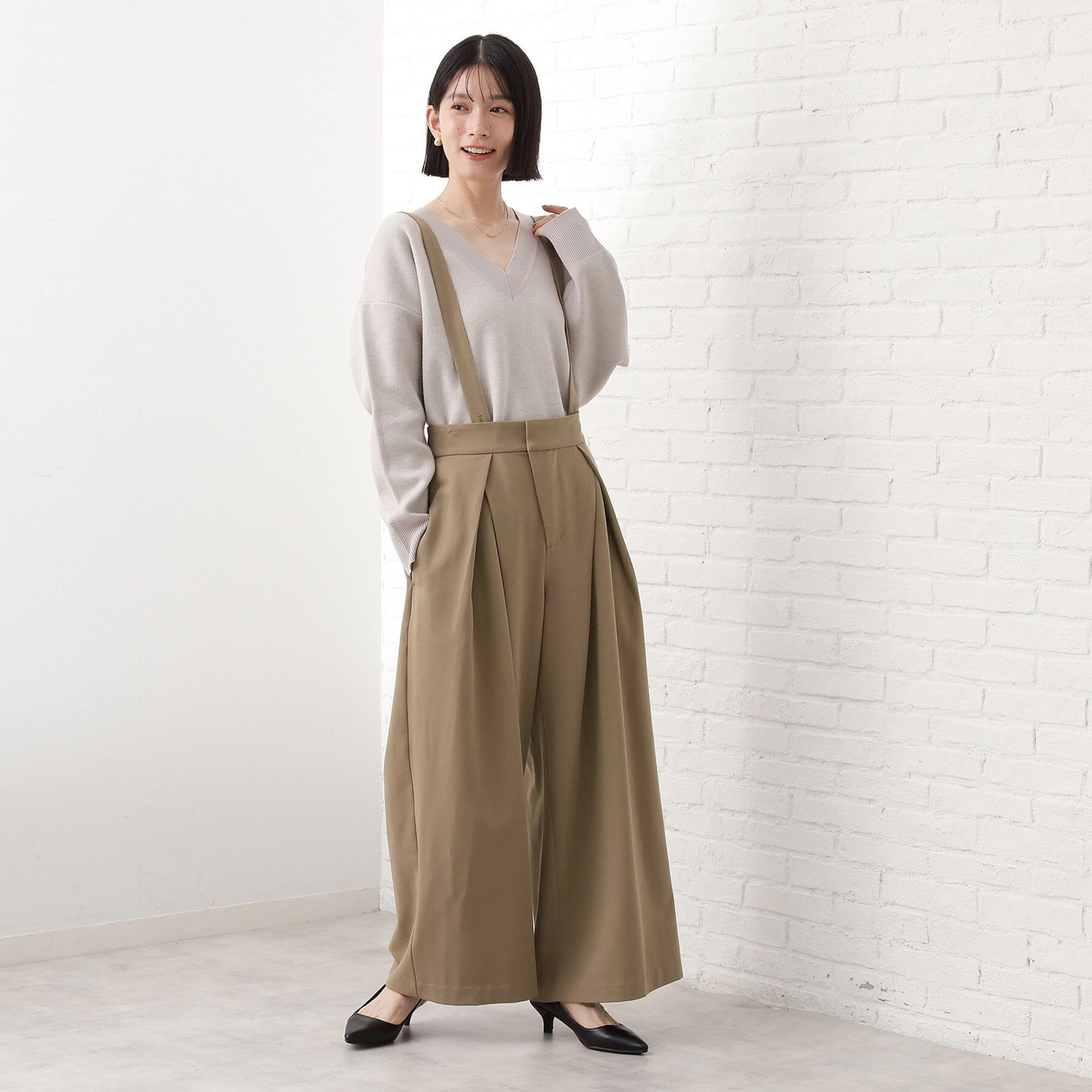 THE SHOP TK「サス付きタックワイドパンツ」|その他|