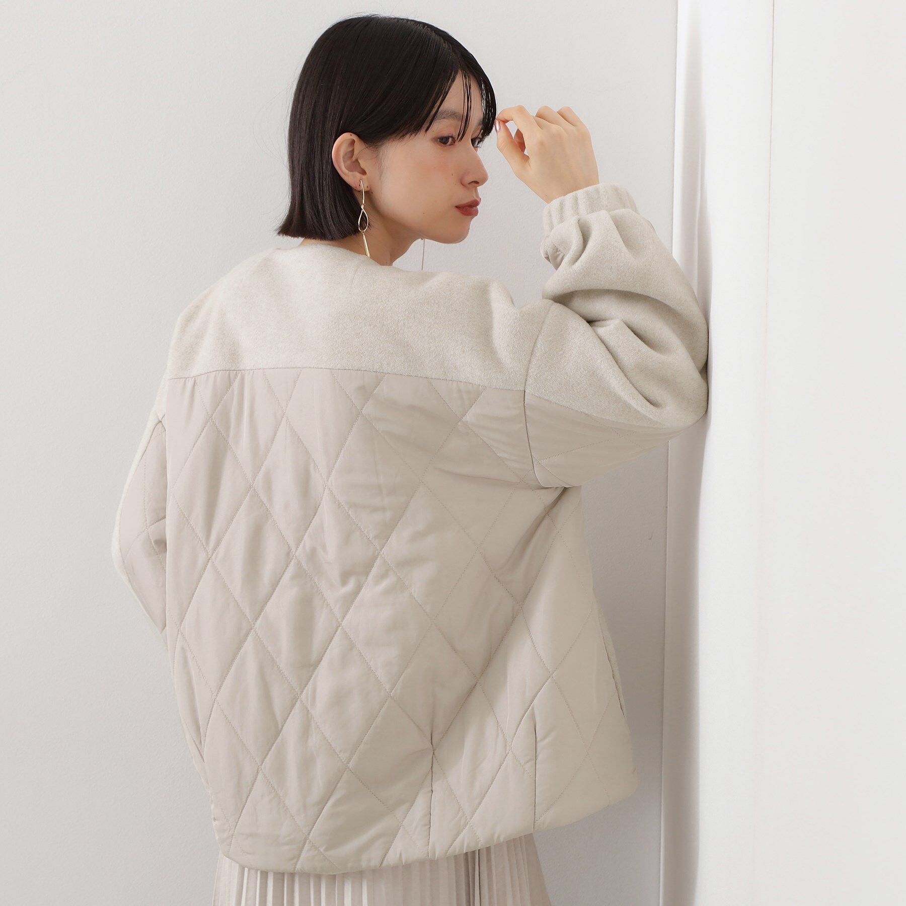 THE SHOP TK「前後で印象が変わる ドッキングノーカラージャケット」|ノーカラージャケット|