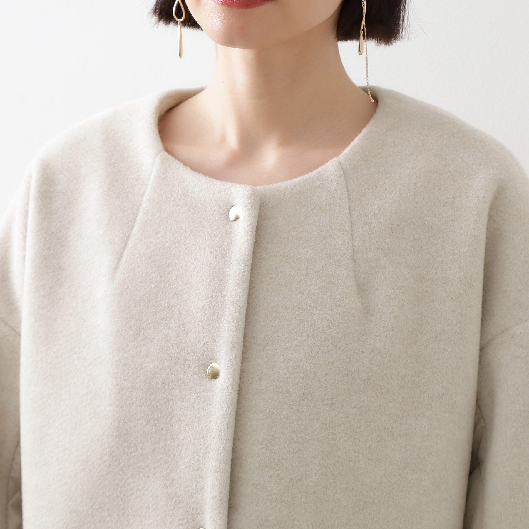 THE SHOP TK「前後で印象が変わる ドッキングノーカラージャケット」|ノーカラージャケット|