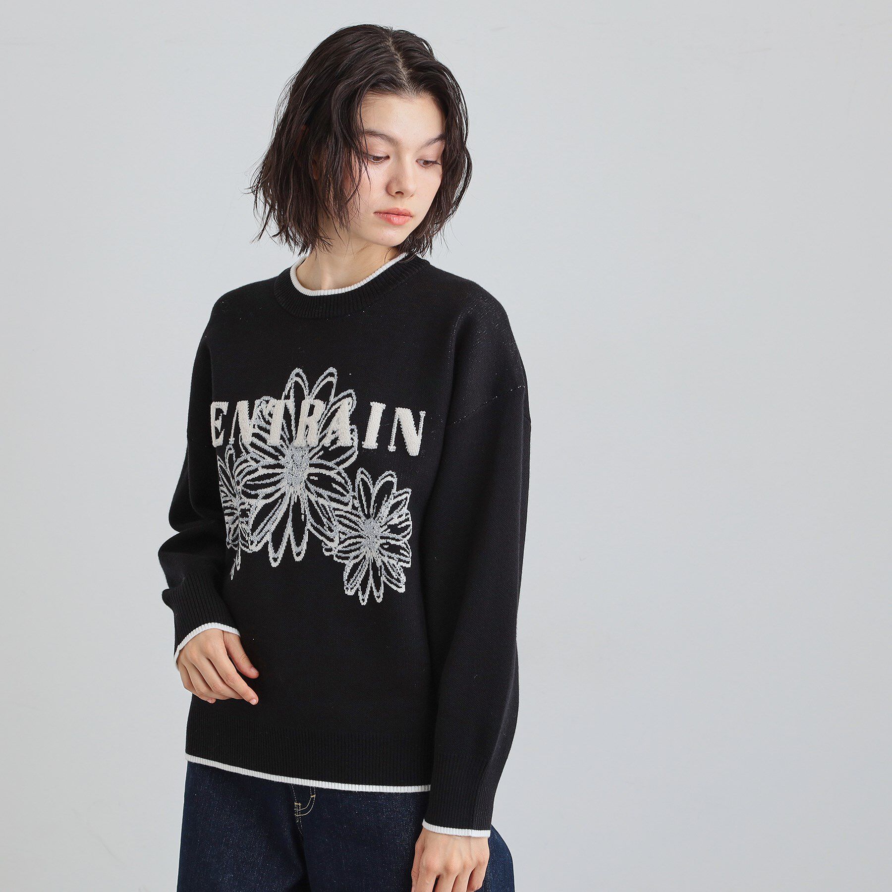 THE SHOP TK「花柄ラメジャカードニット」|ニット・セーター|