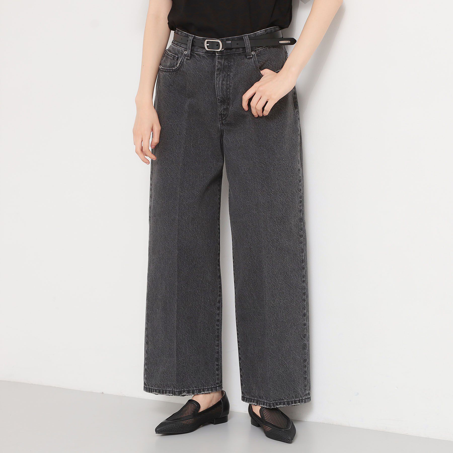THE SHOP TK「AIBO DENIM ワイド」|デニム|ブラック(019)
